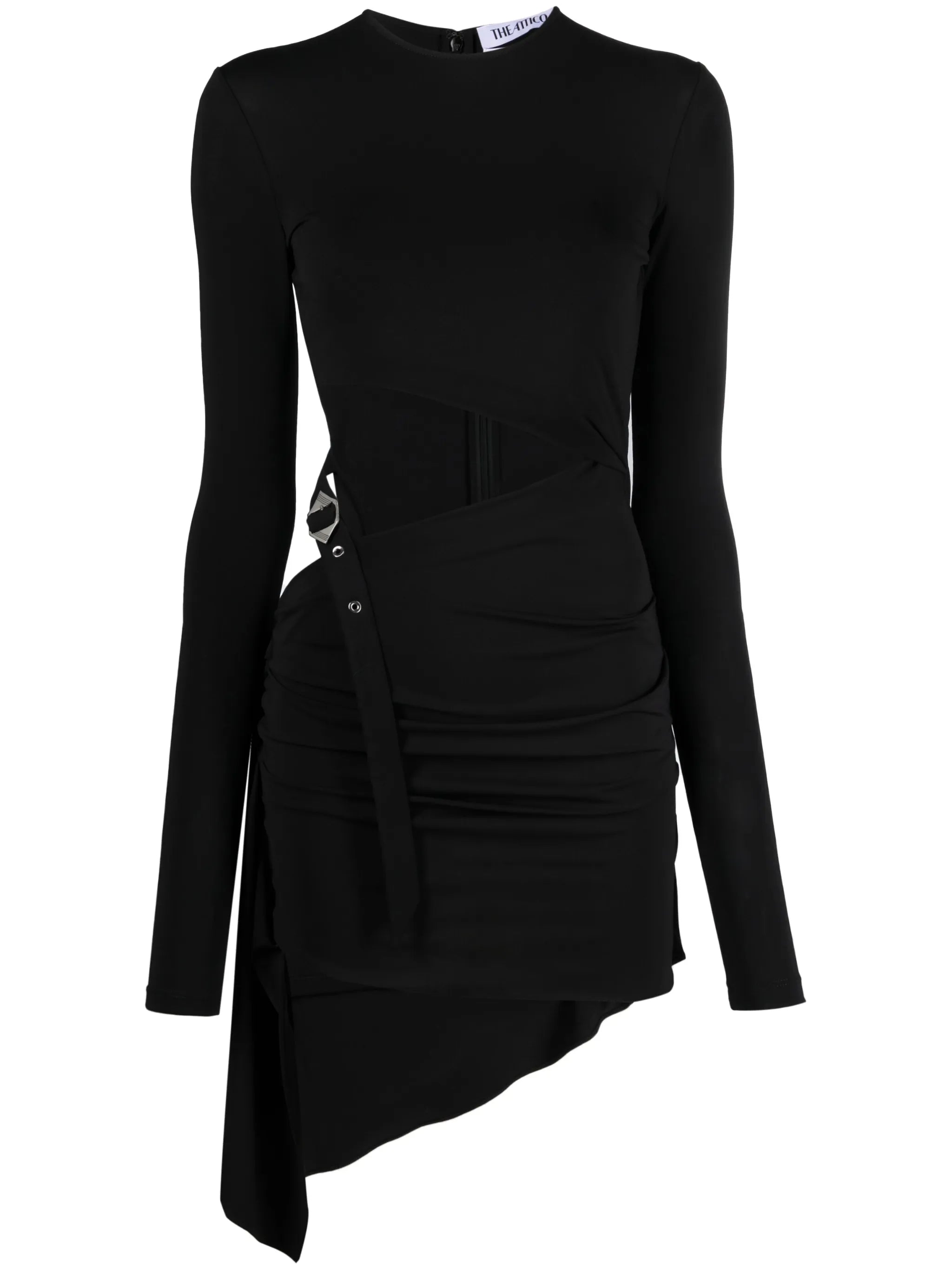 buckle-detailed jersey dress