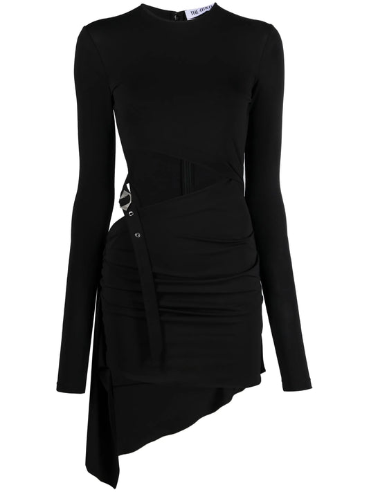 buckle-detailed jersey dress