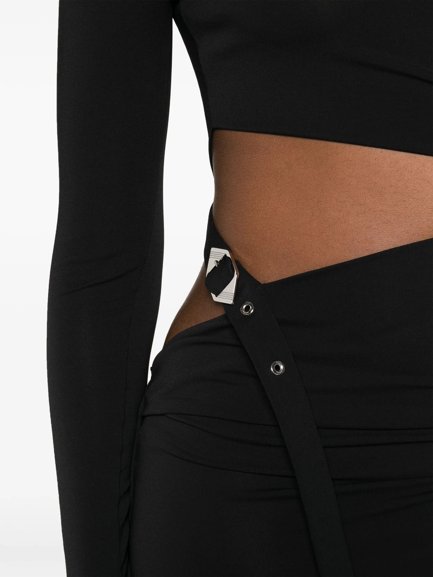 buckle-detailed jersey dress