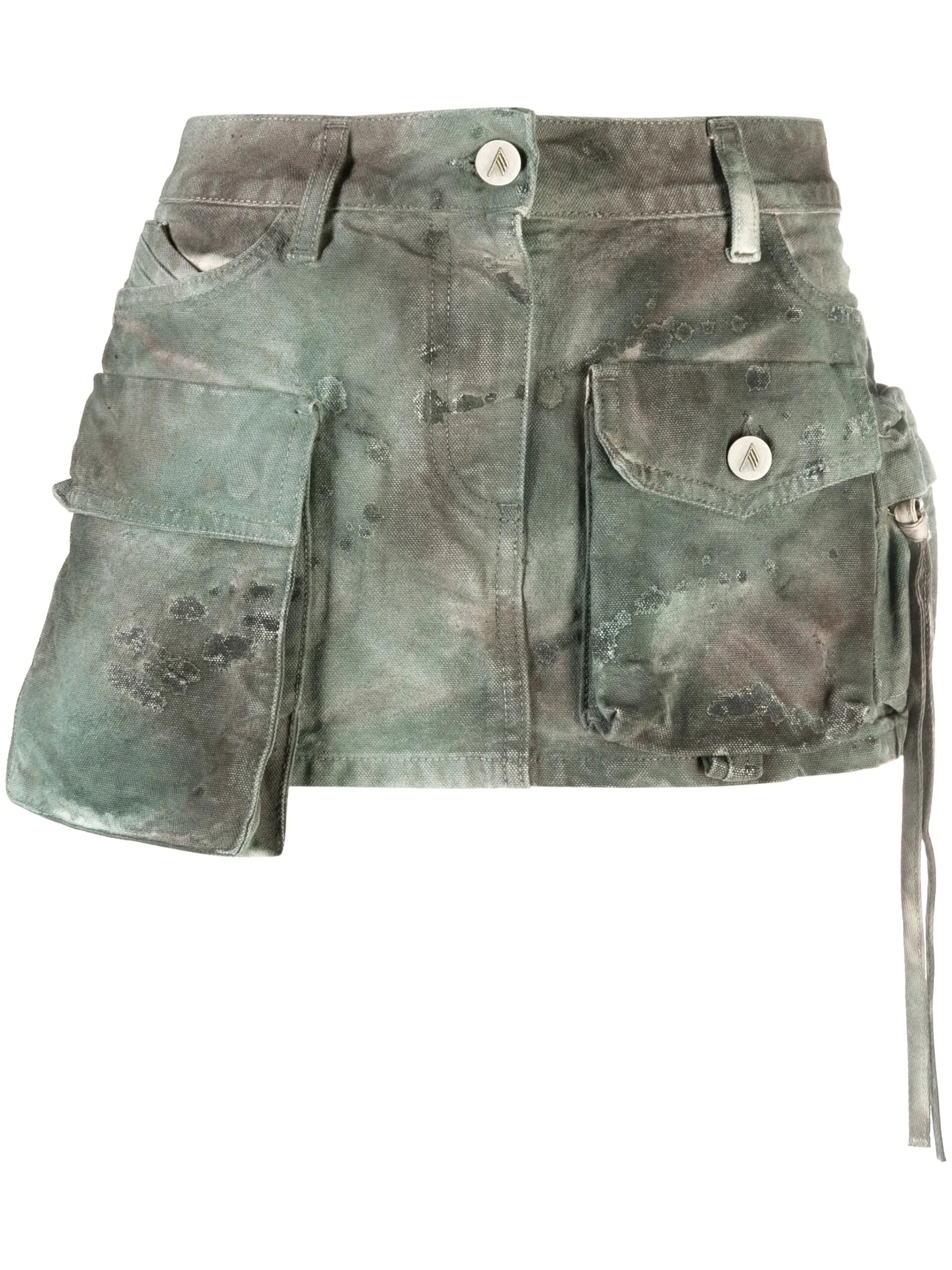 Fay camouflage-pattern cargo miniskirt
