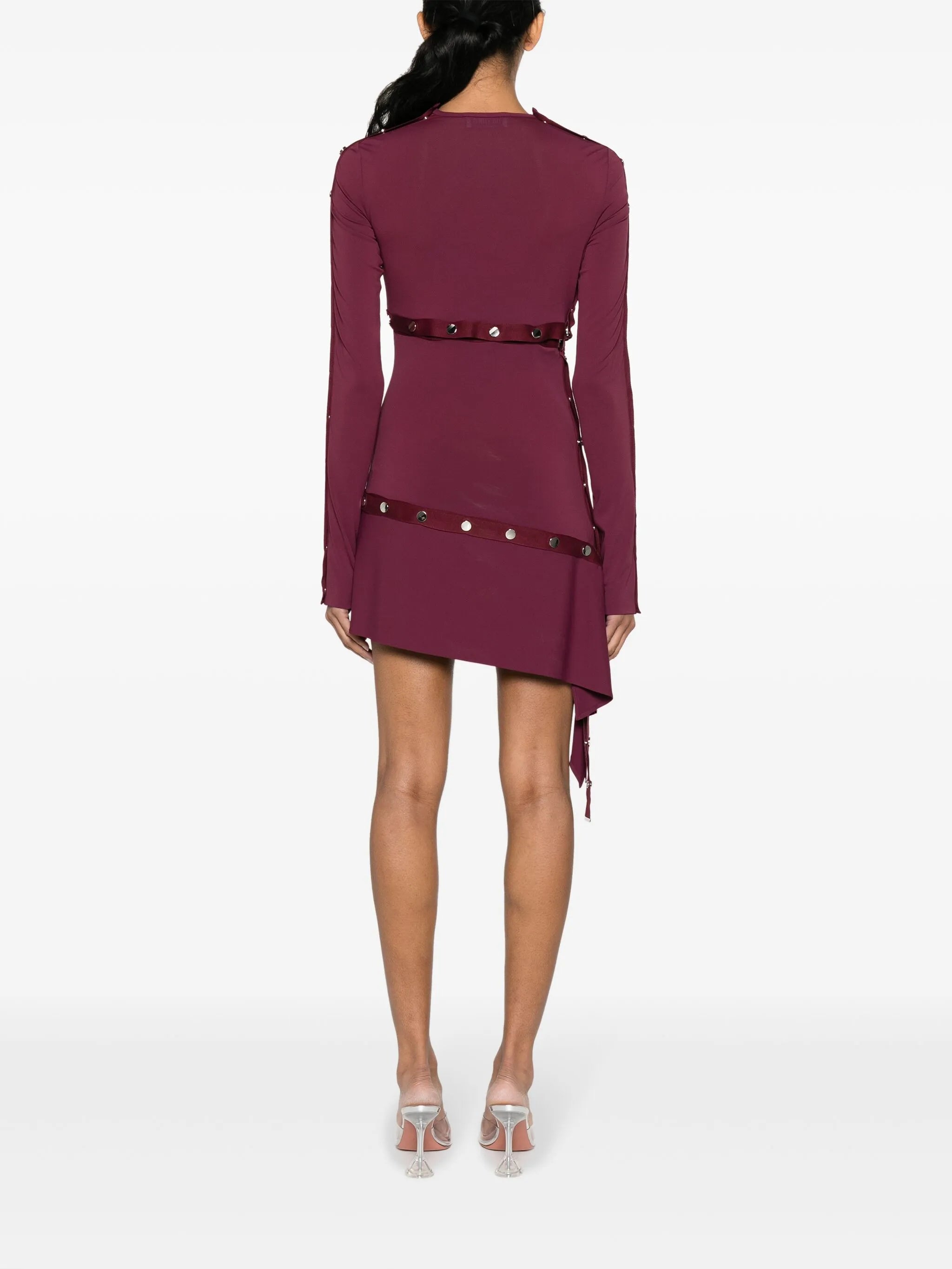 button-embellished asymmetric minidress