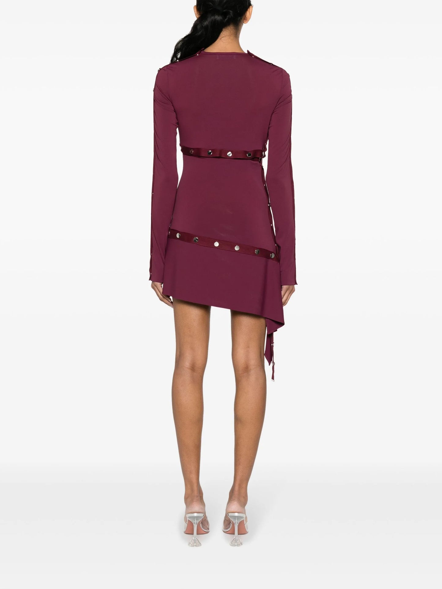 button-embellished asymmetric minidress