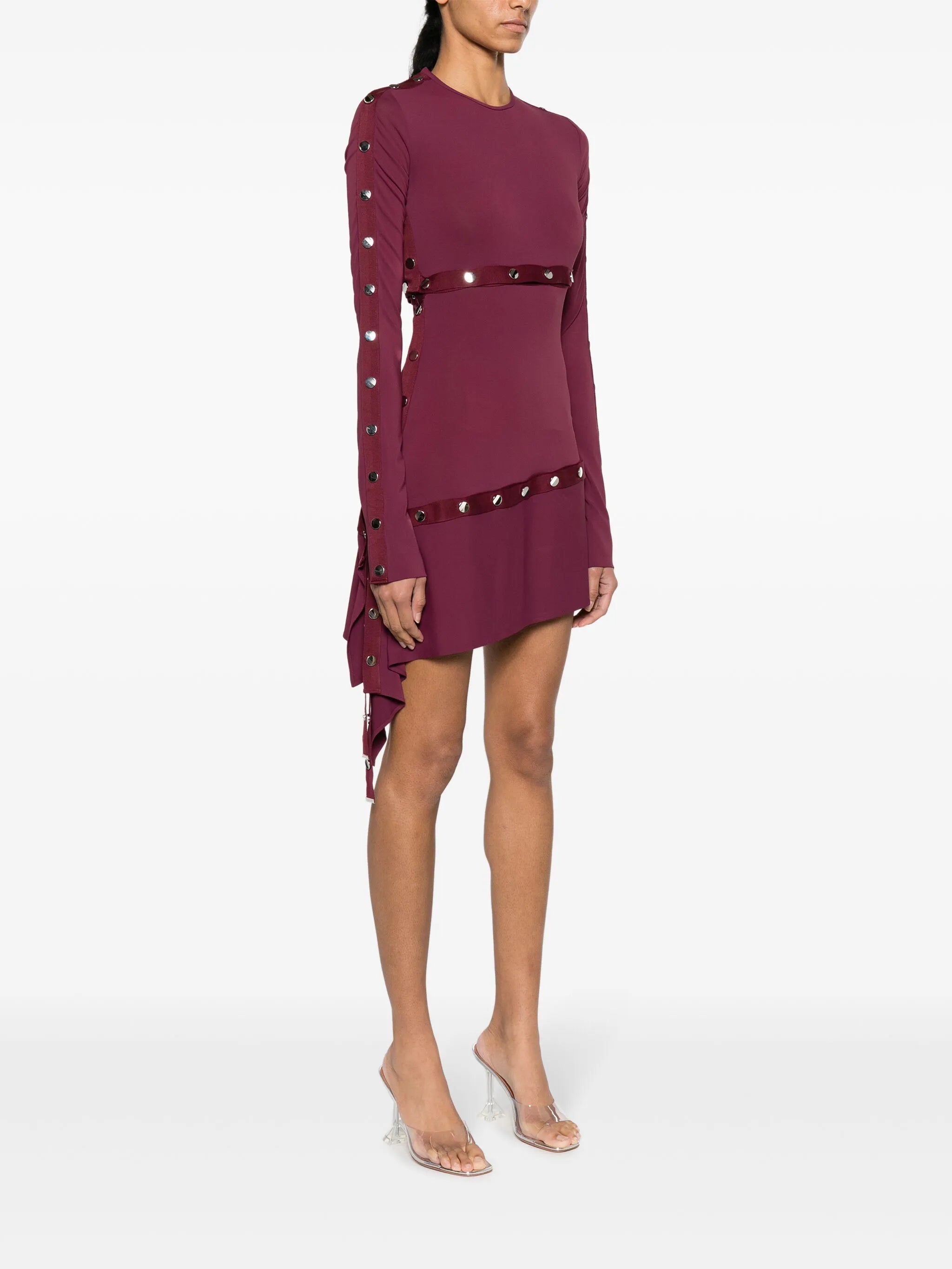 button-embellished asymmetric minidress