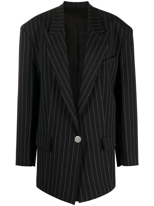 Glen pinstripe single-breasted blazer