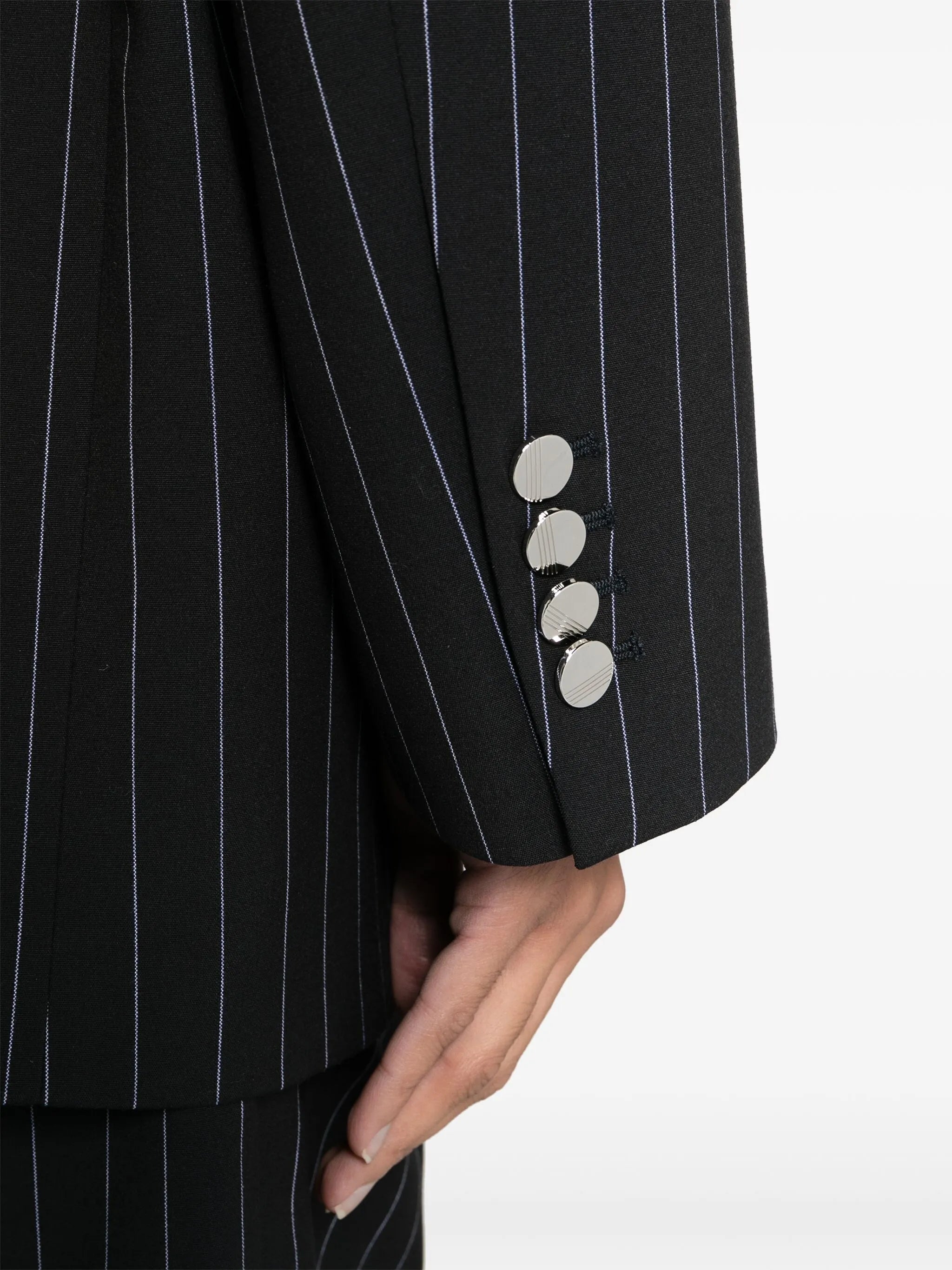 Glen pinstripe single-breasted blazer