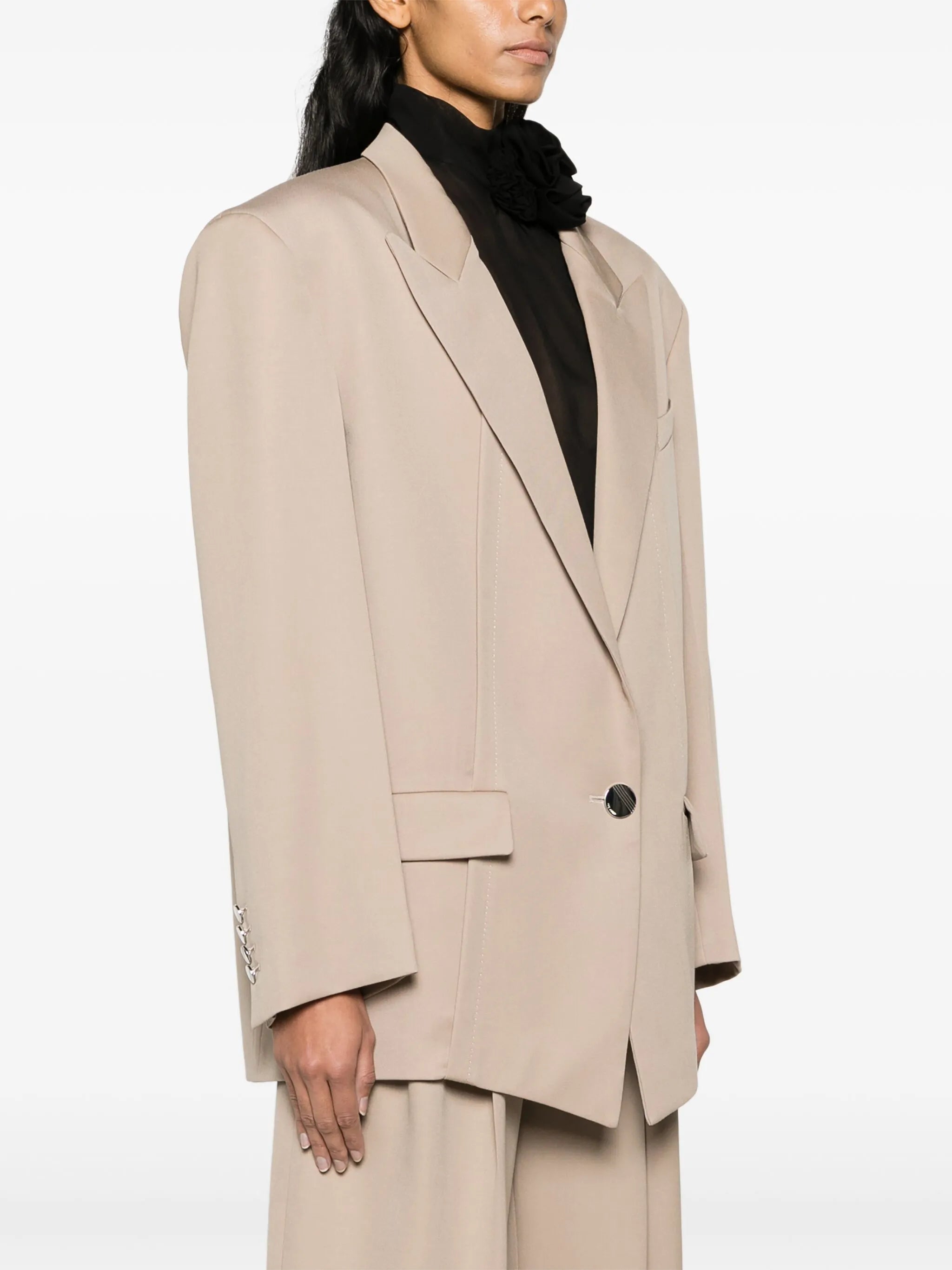 Glen oversized single-breasted blazer