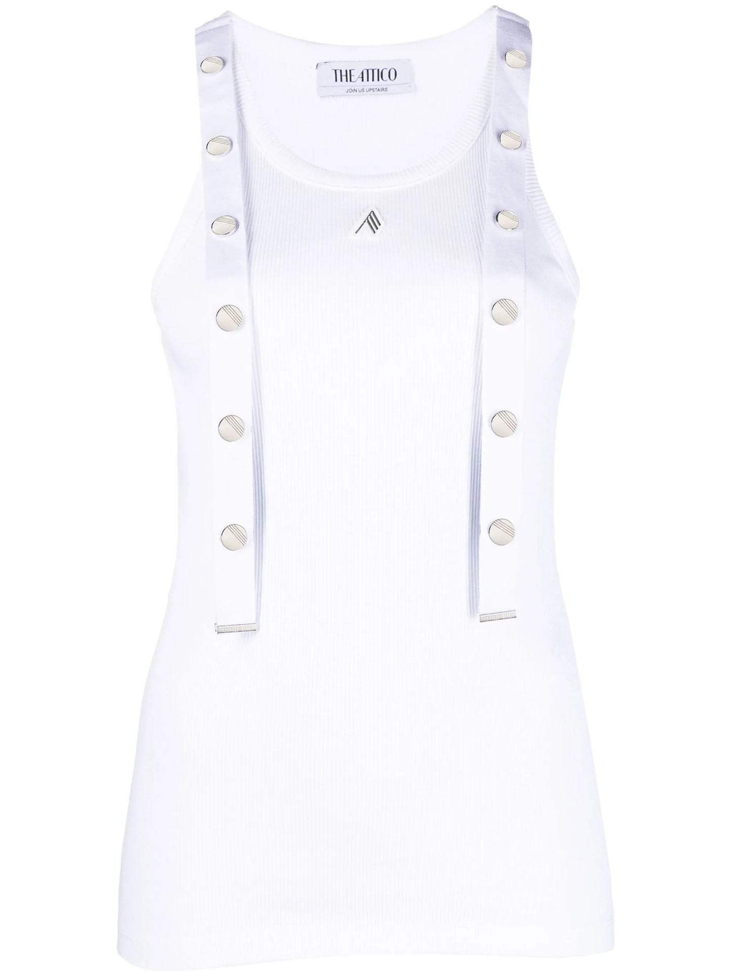 strap-detail ribbed tank top