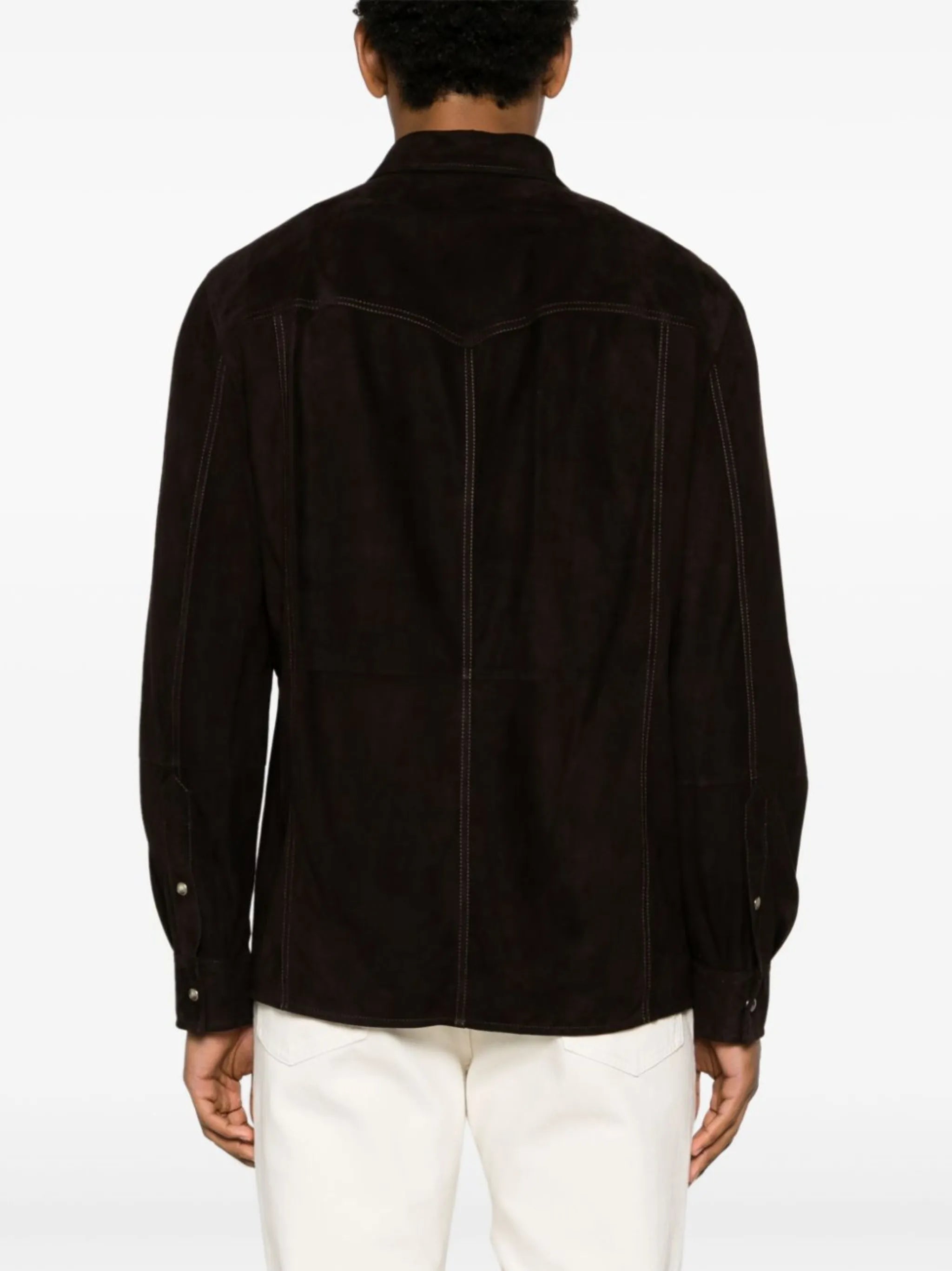 Western-style suede shirt