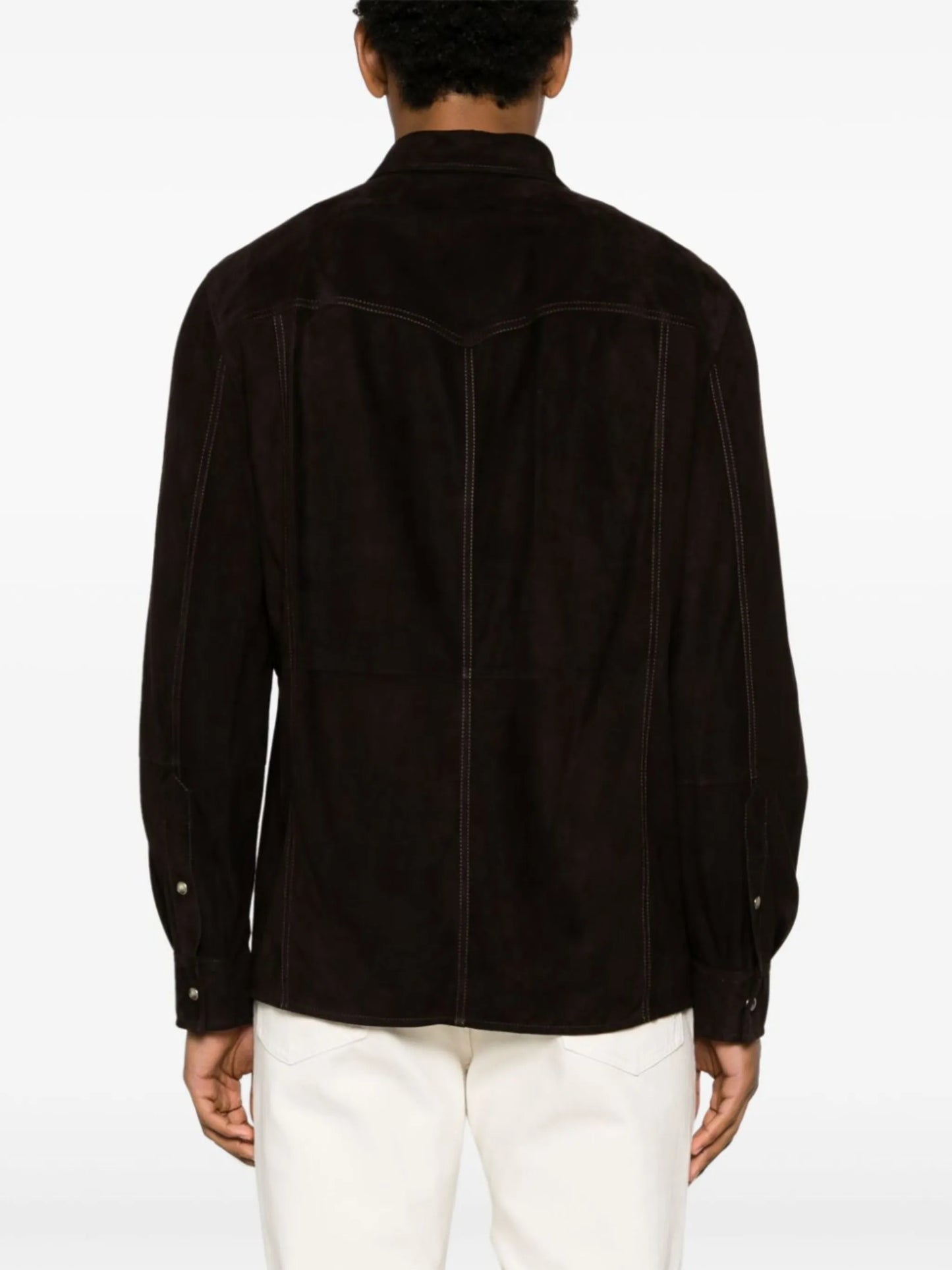 Western-style suede shirt