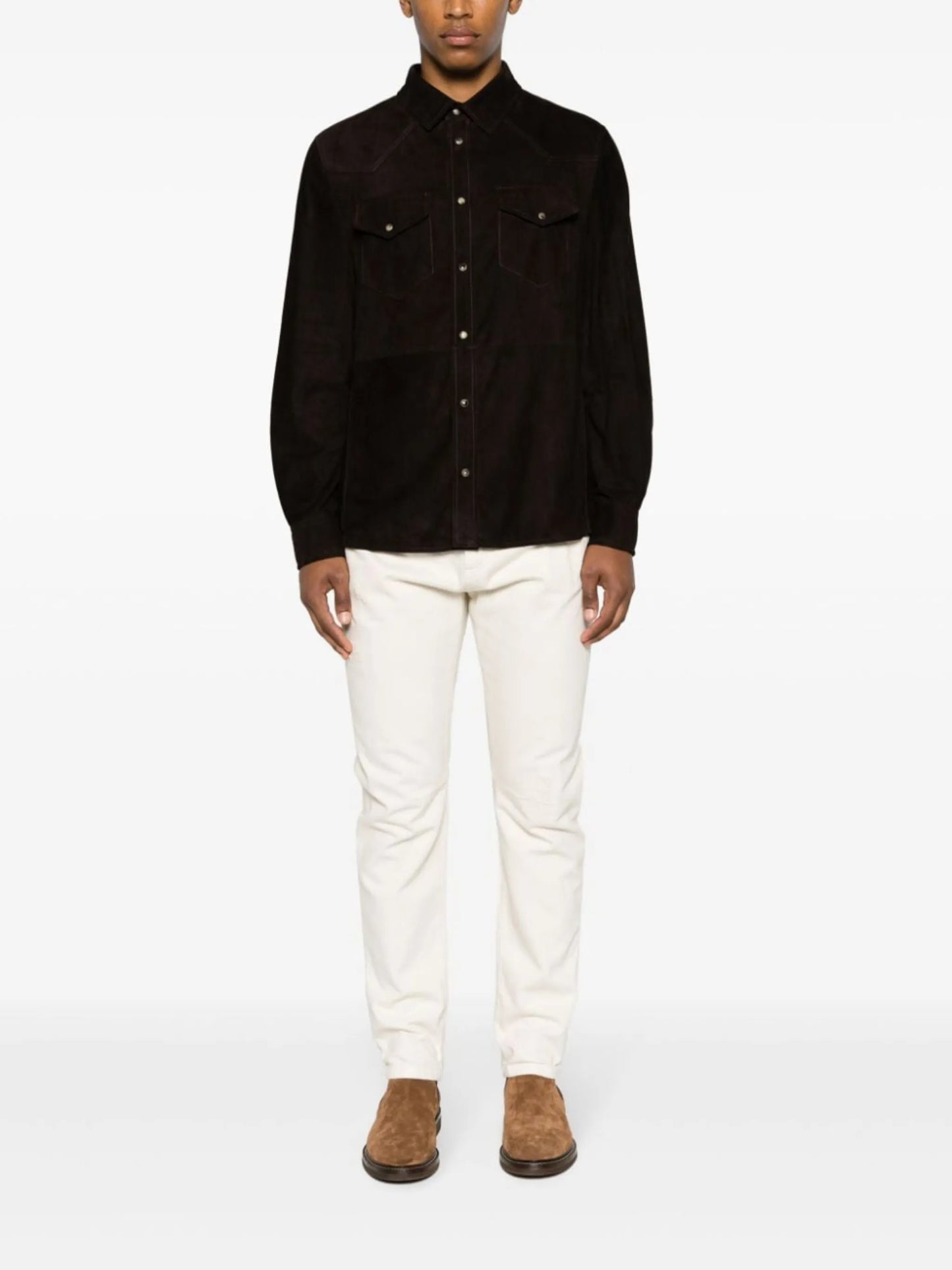 Western-style suede shirt