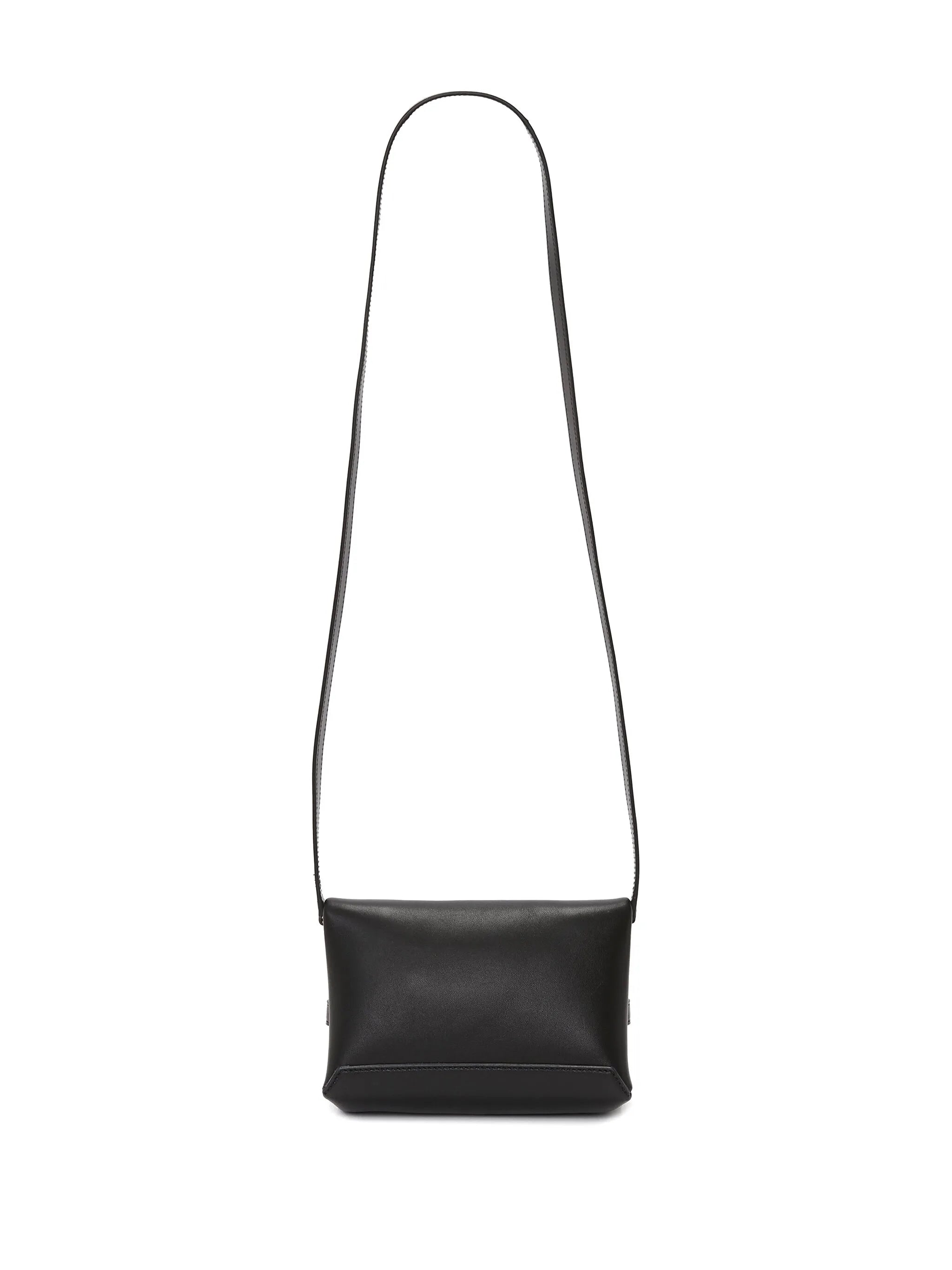 logo-print leather clutch bag