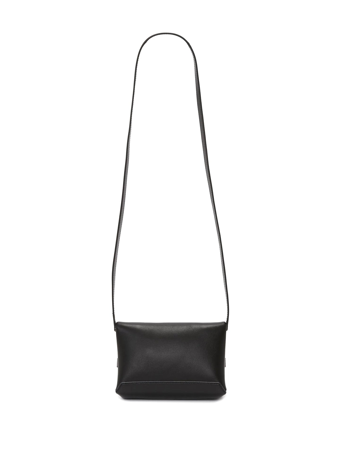 logo-print leather clutch bag