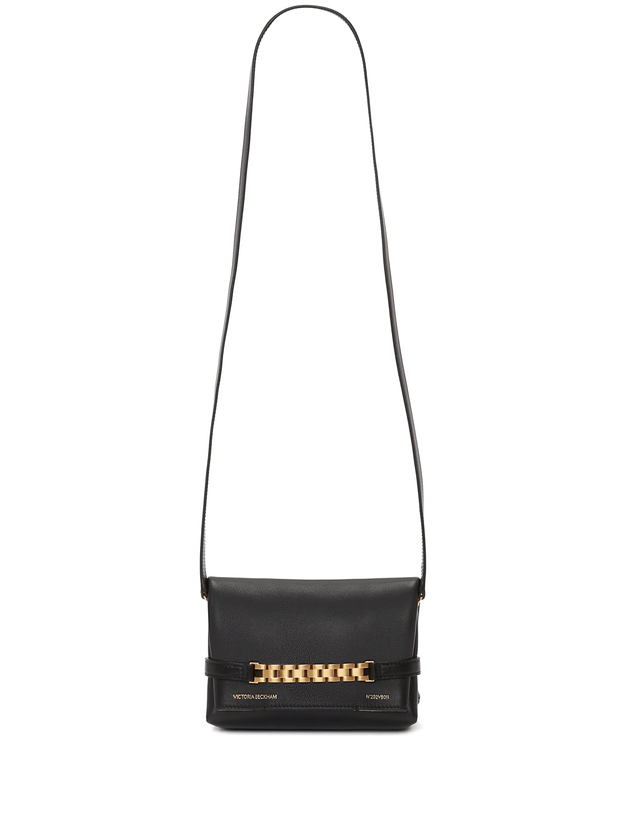 logo-print leather clutch bag