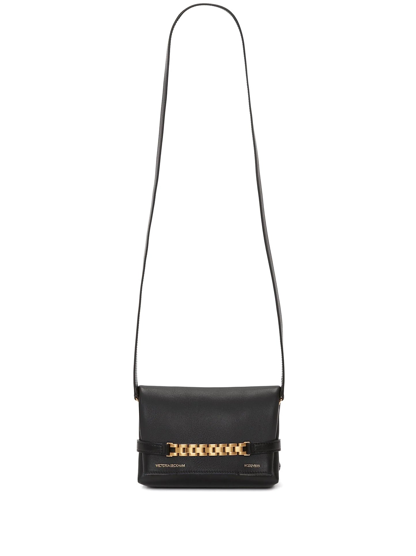 logo-print leather clutch bag