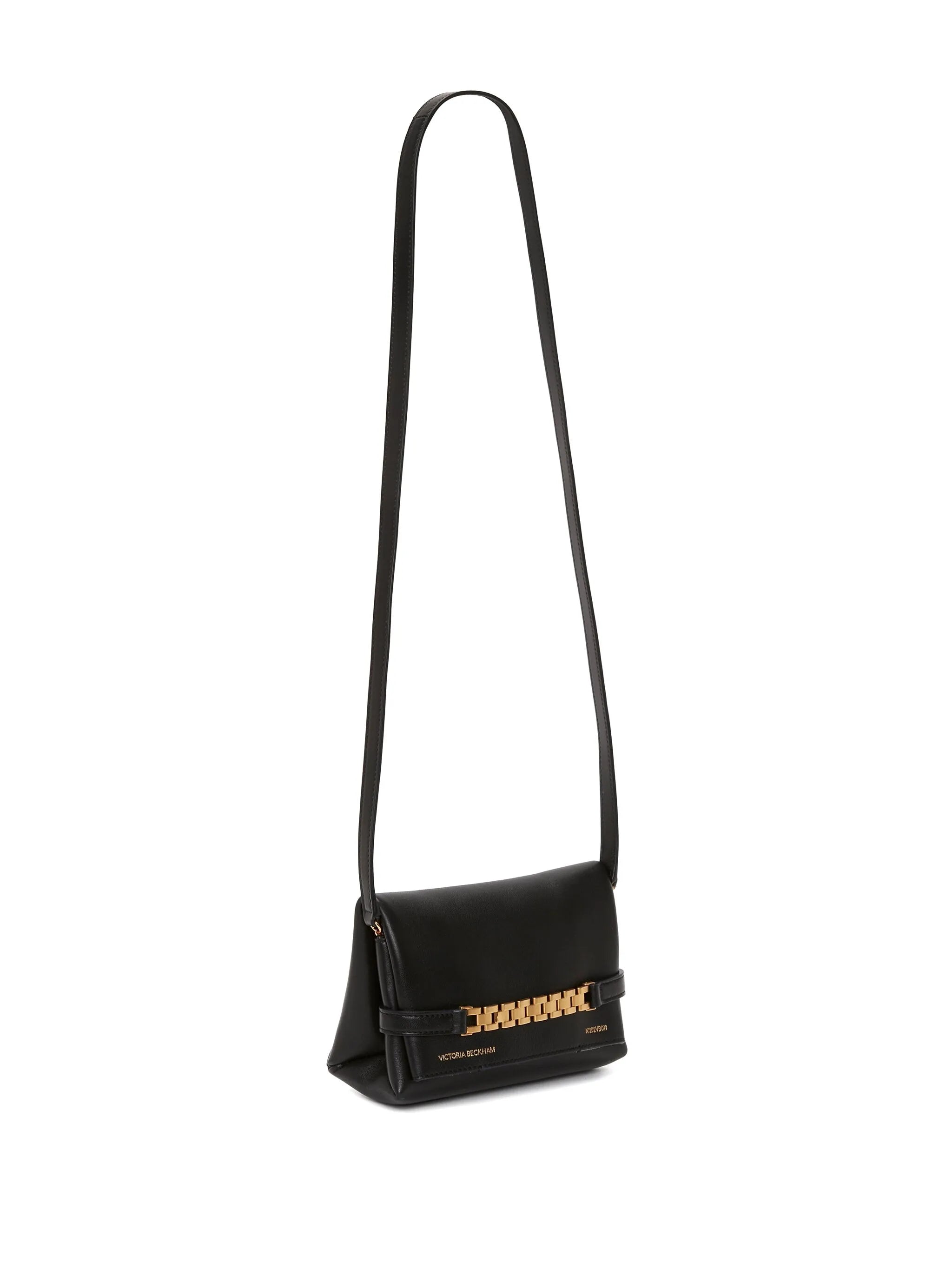 logo-print leather clutch bag