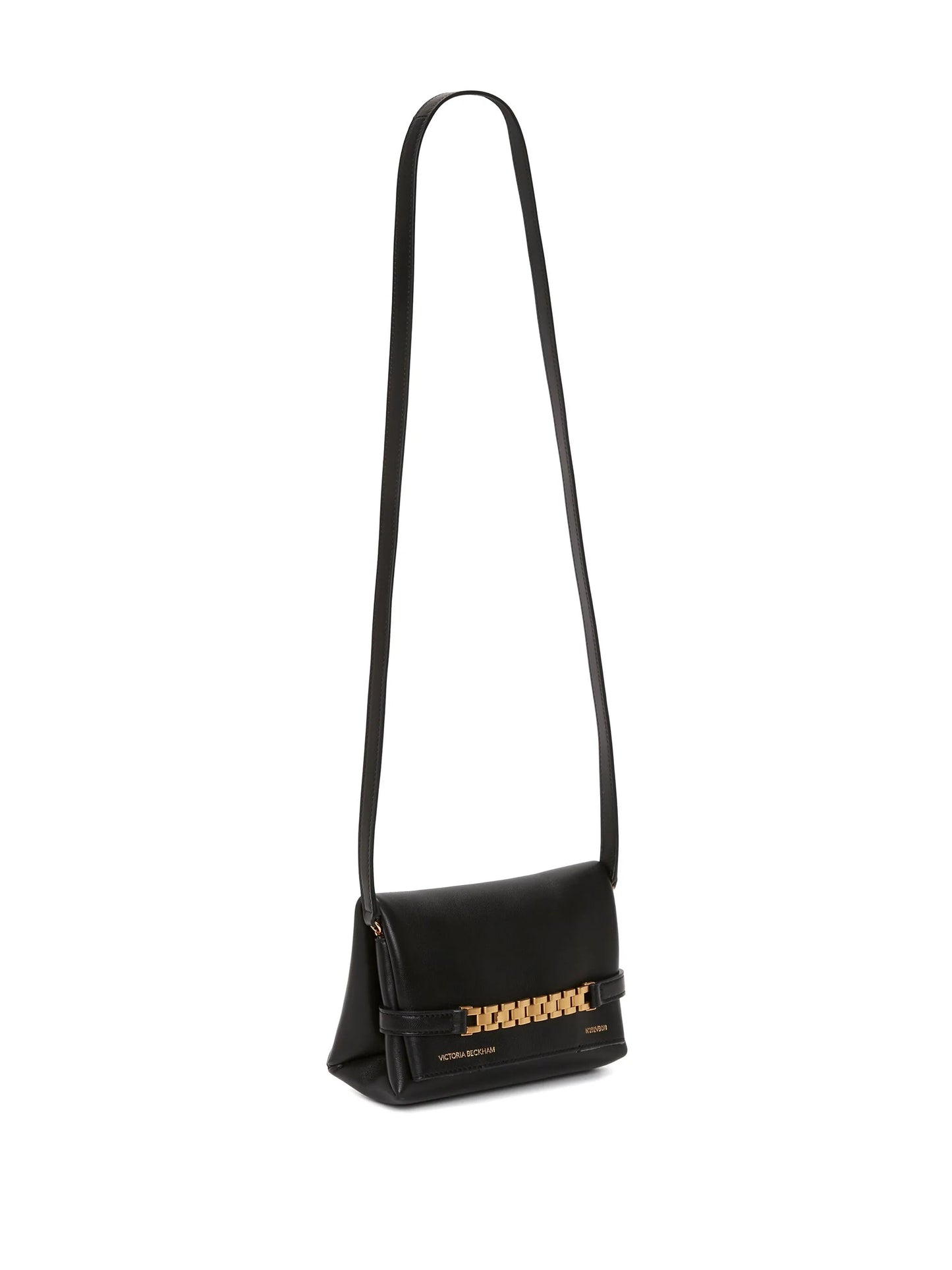 logo-print leather clutch bag