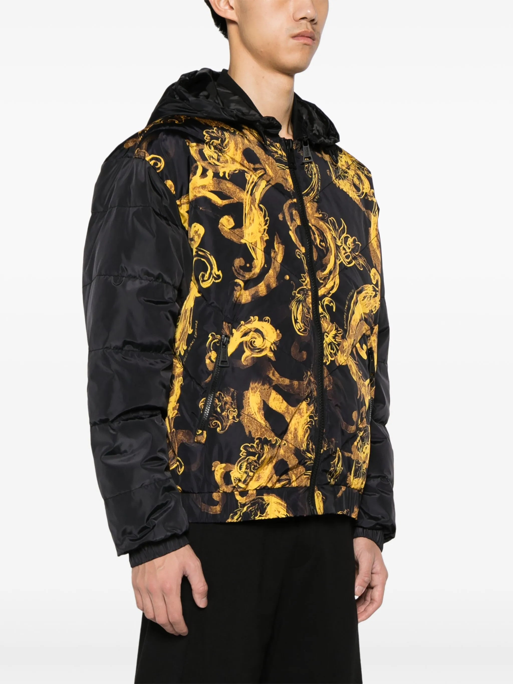 Watercolour Couture printed puffer jacket
