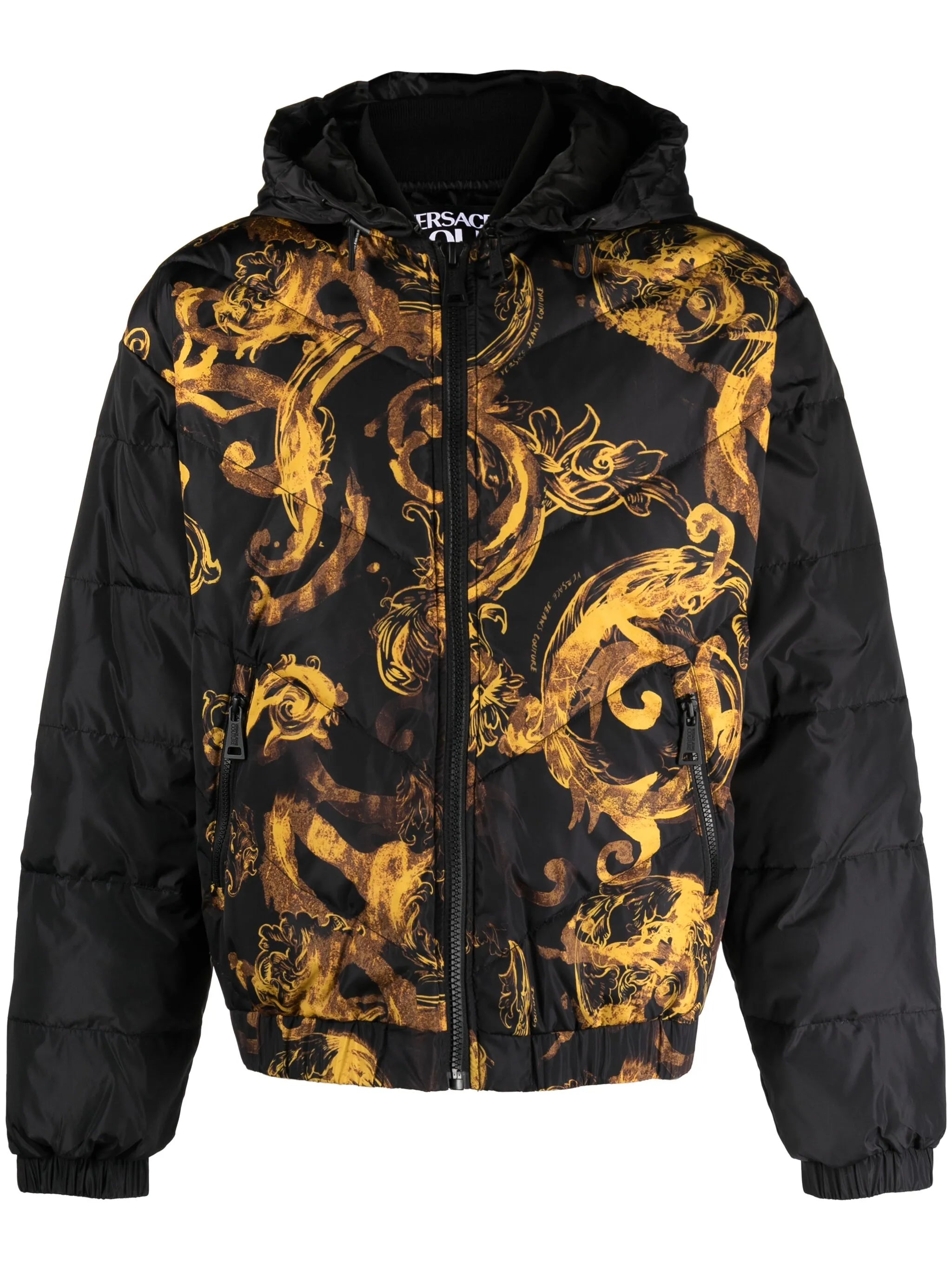 Watercolour Couture printed puffer jacket