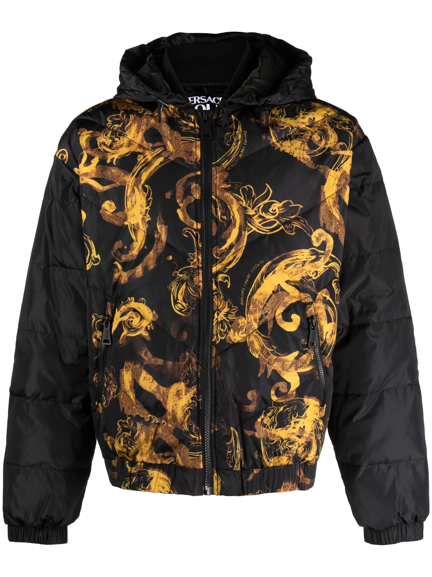 Watercolour Couture printed puffer jacket