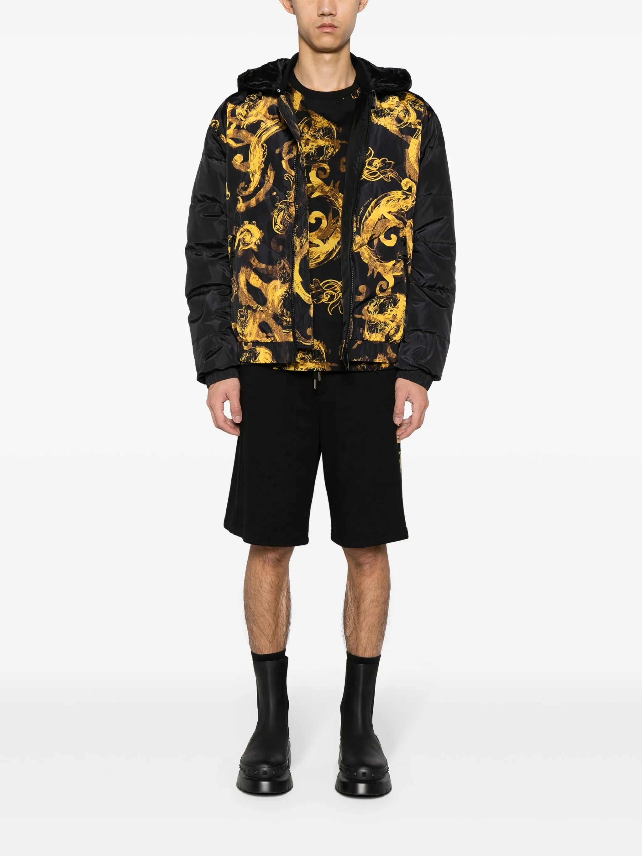 Watercolour Couture printed puffer jacket