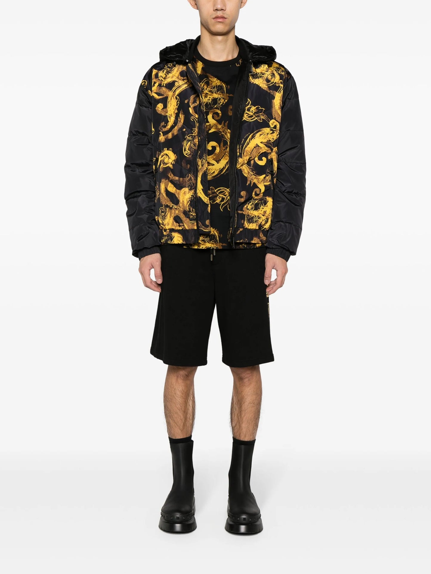 Watercolour Couture printed puffer jacket