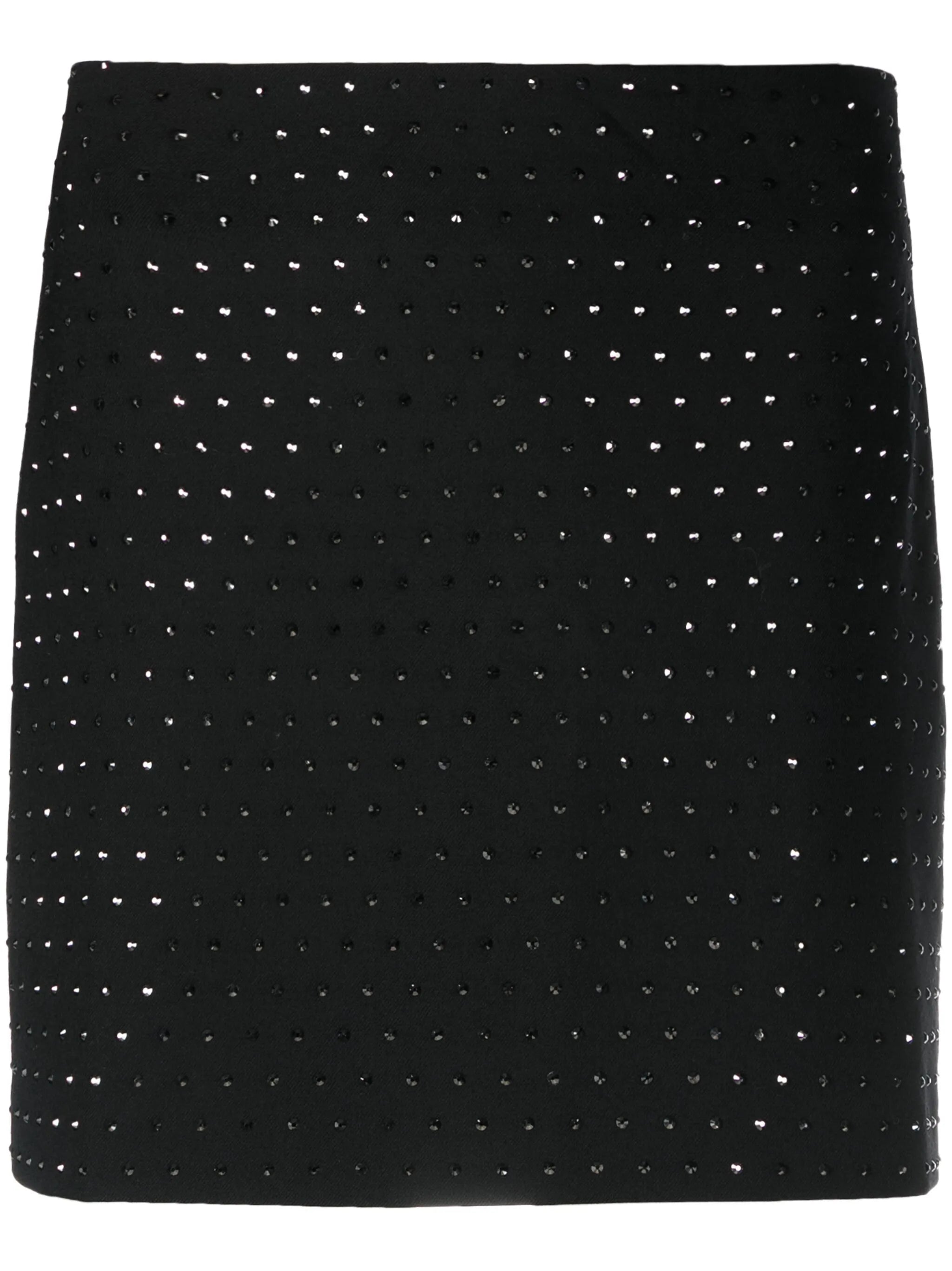 rhinestone-embellished zip-up miniskirt