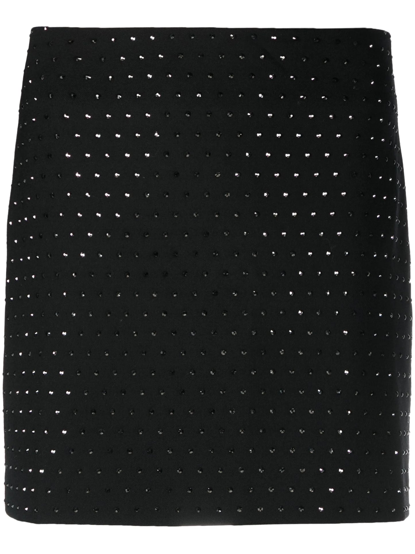 rhinestone-embellished zip-up miniskirt