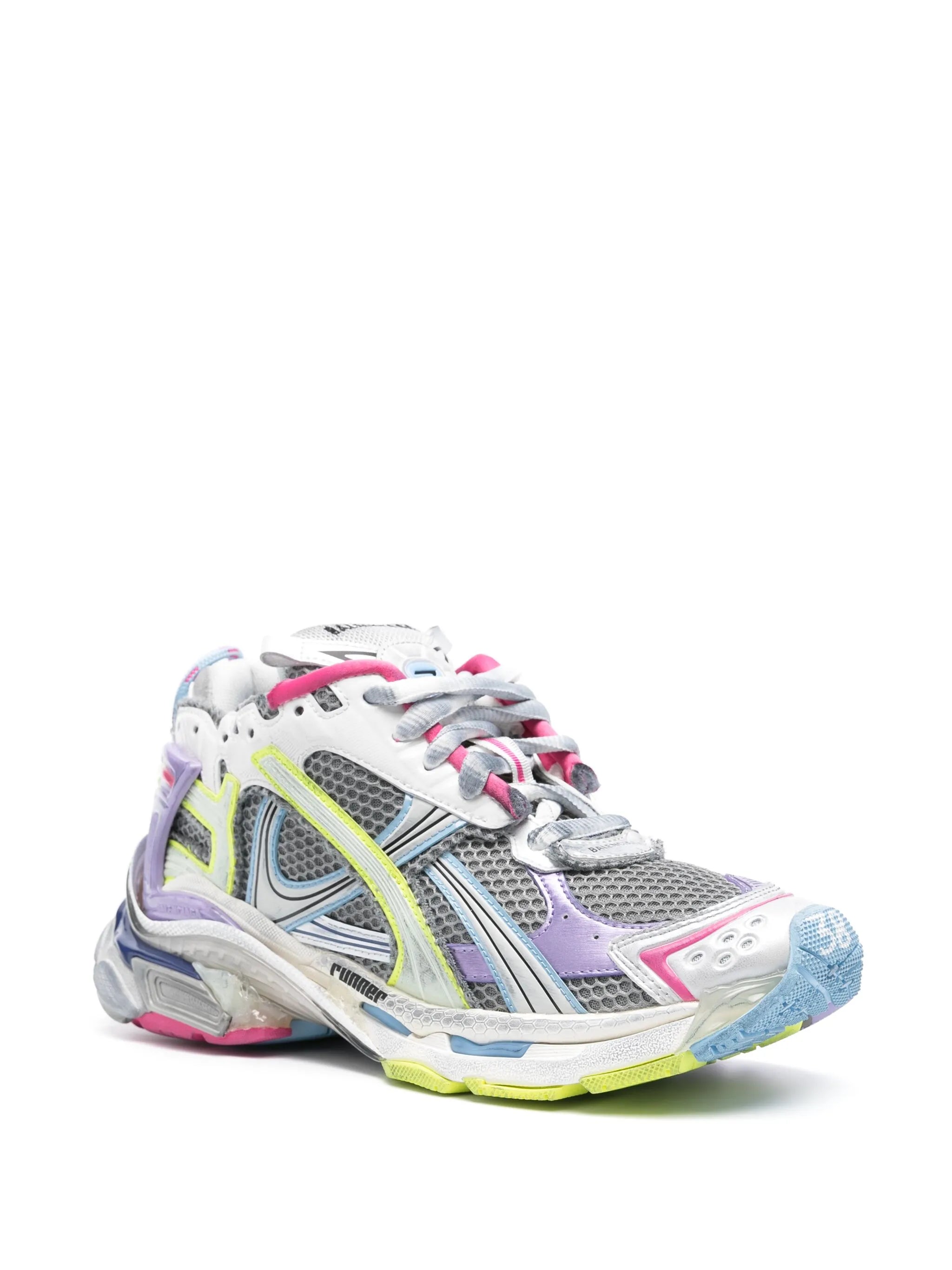 distressed-effect sneakers