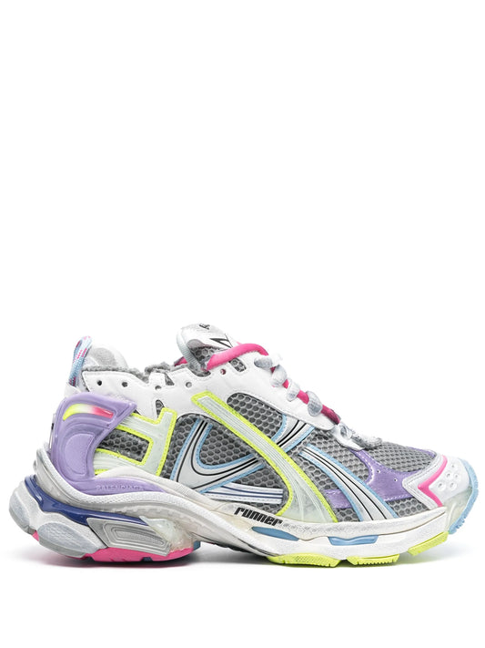 distressed-effect sneakers