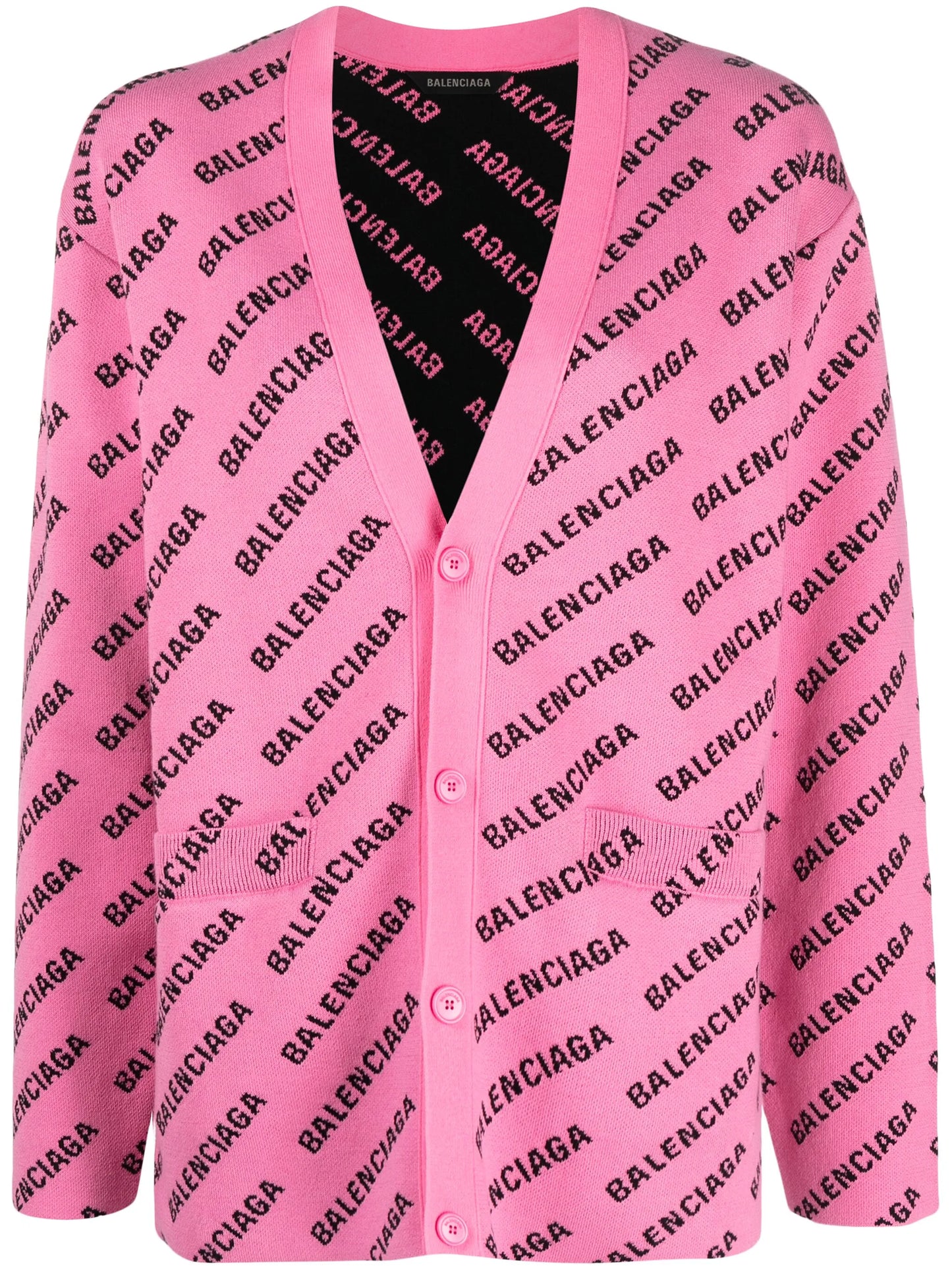 logo-intarsia cardigan