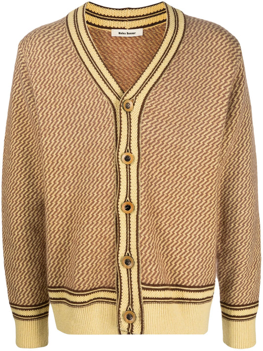 Clarinet stripe-trim cardigan
