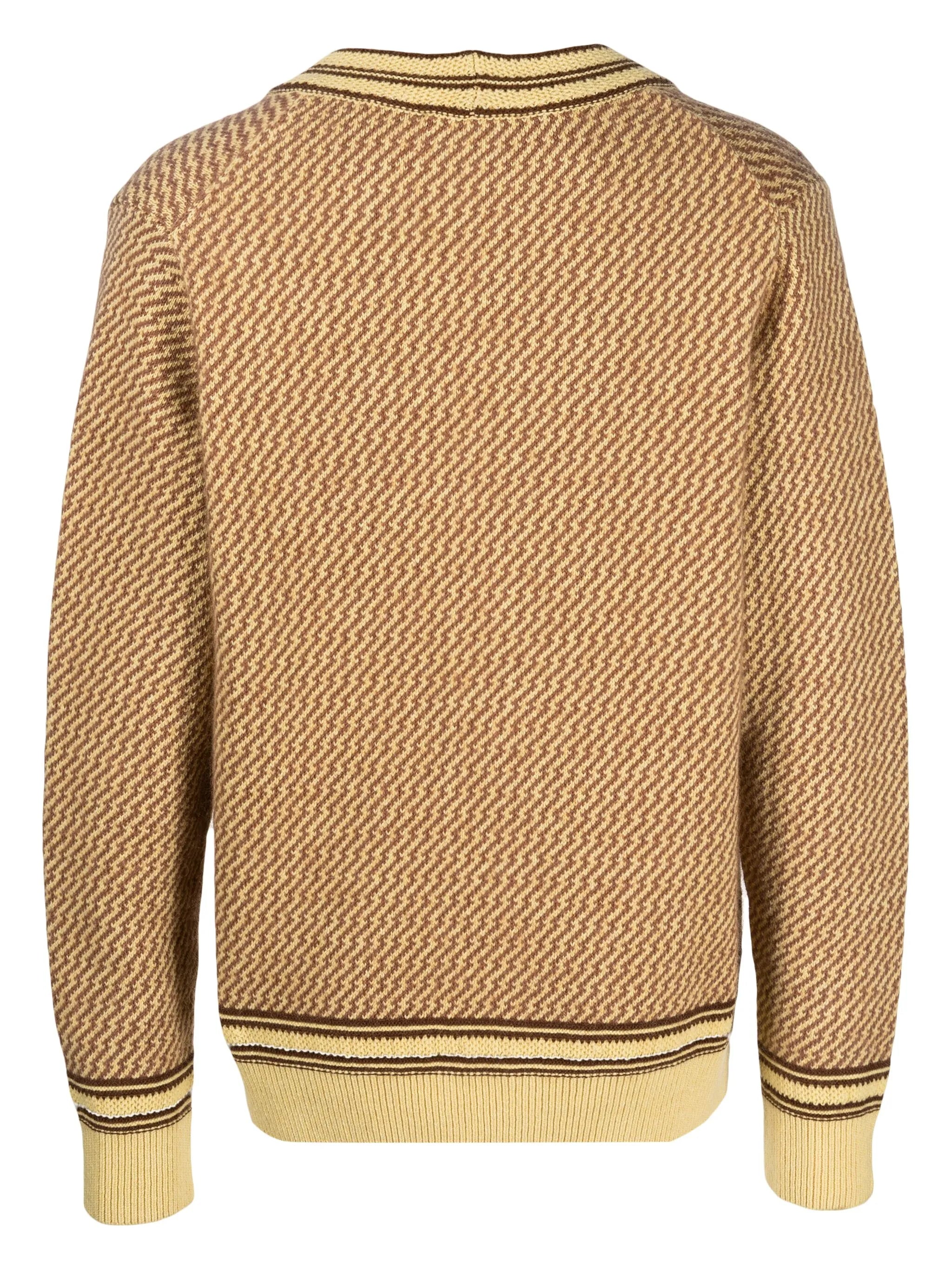 Clarinet stripe-trim cardigan