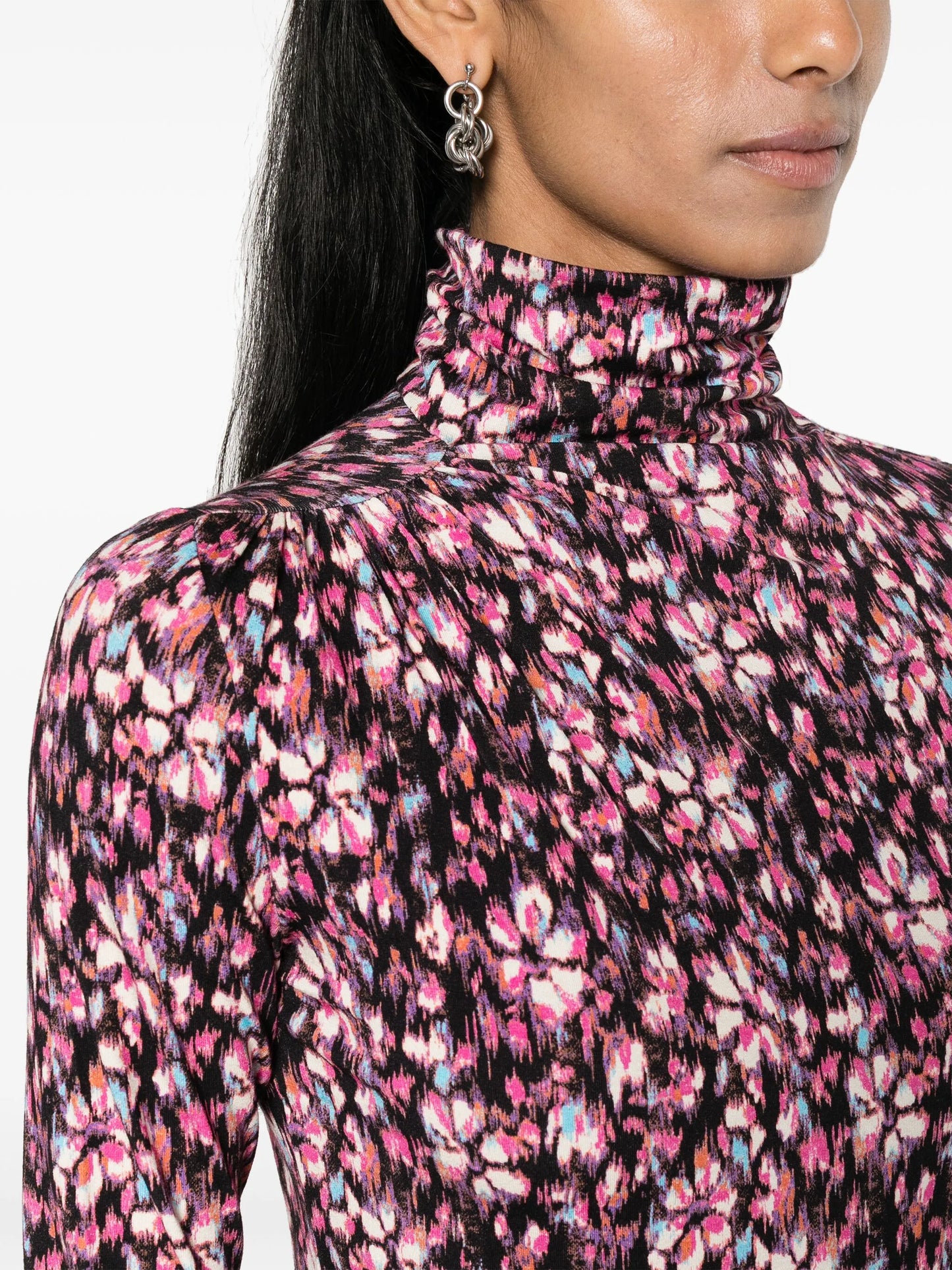 Lou high-neck floral-print top