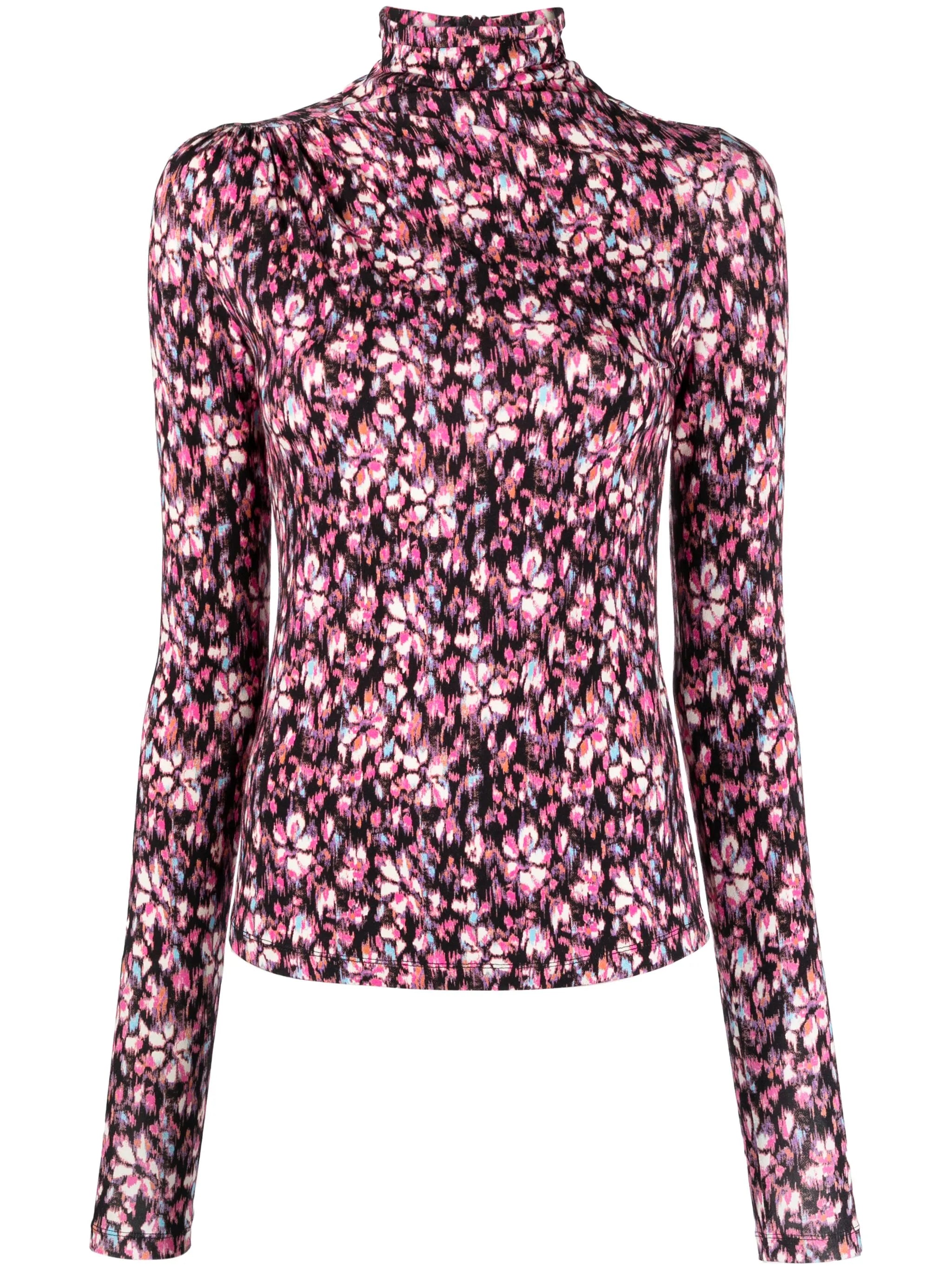 Lou high-neck floral-print top
