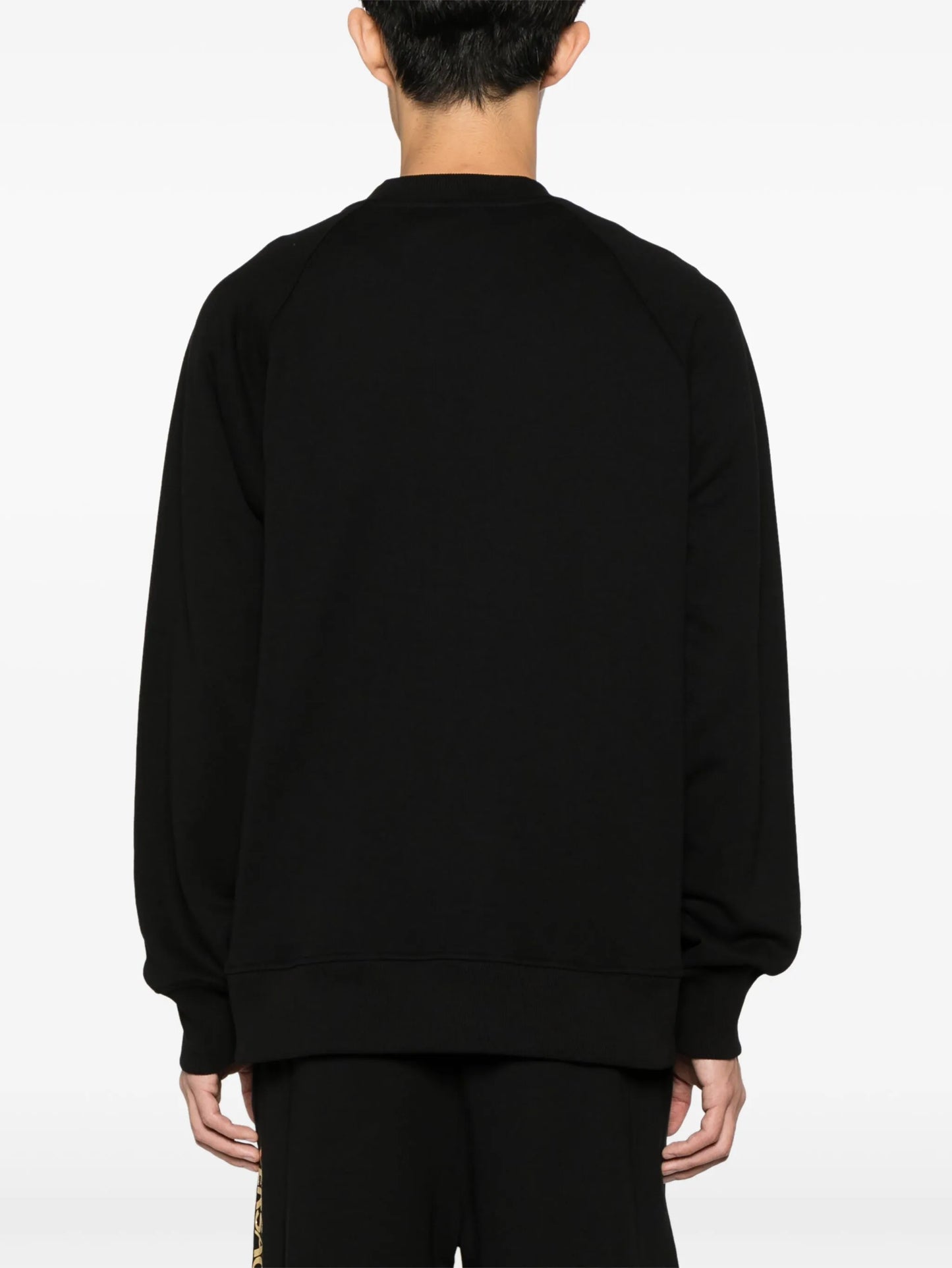 metallic logo-print cotton sweatshirt