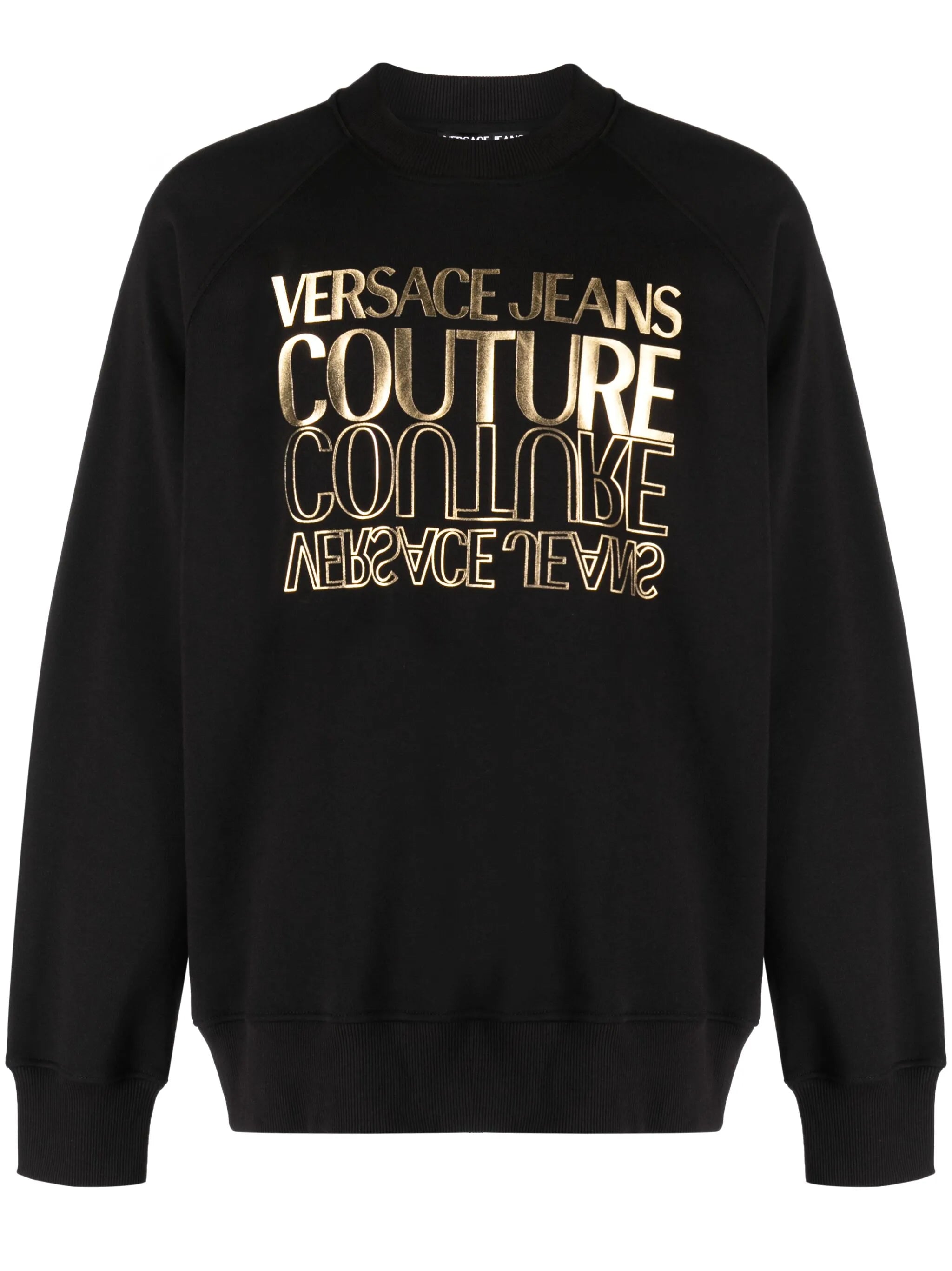 metallic logo-print cotton sweatshirt