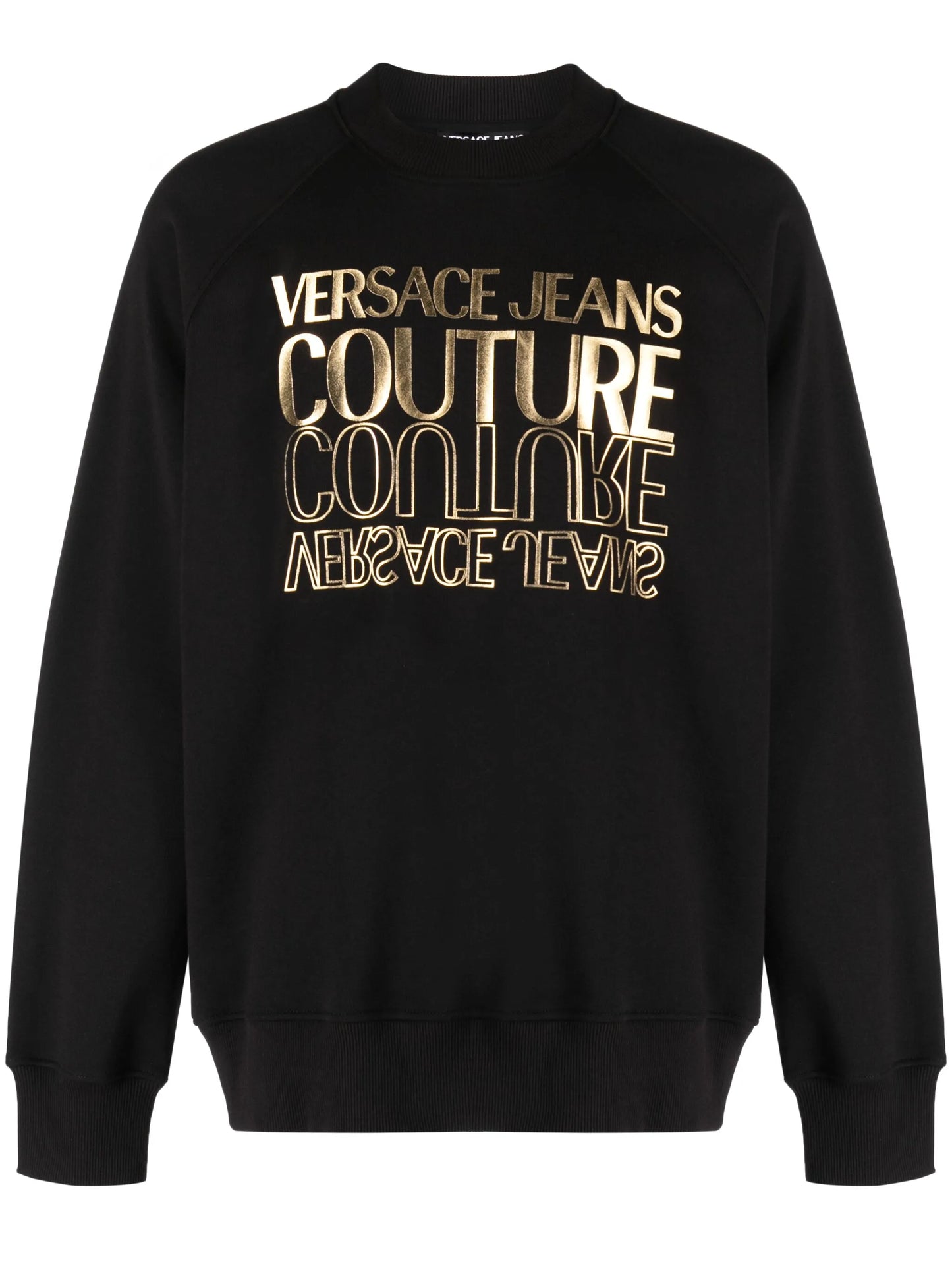 metallic logo-print cotton sweatshirt