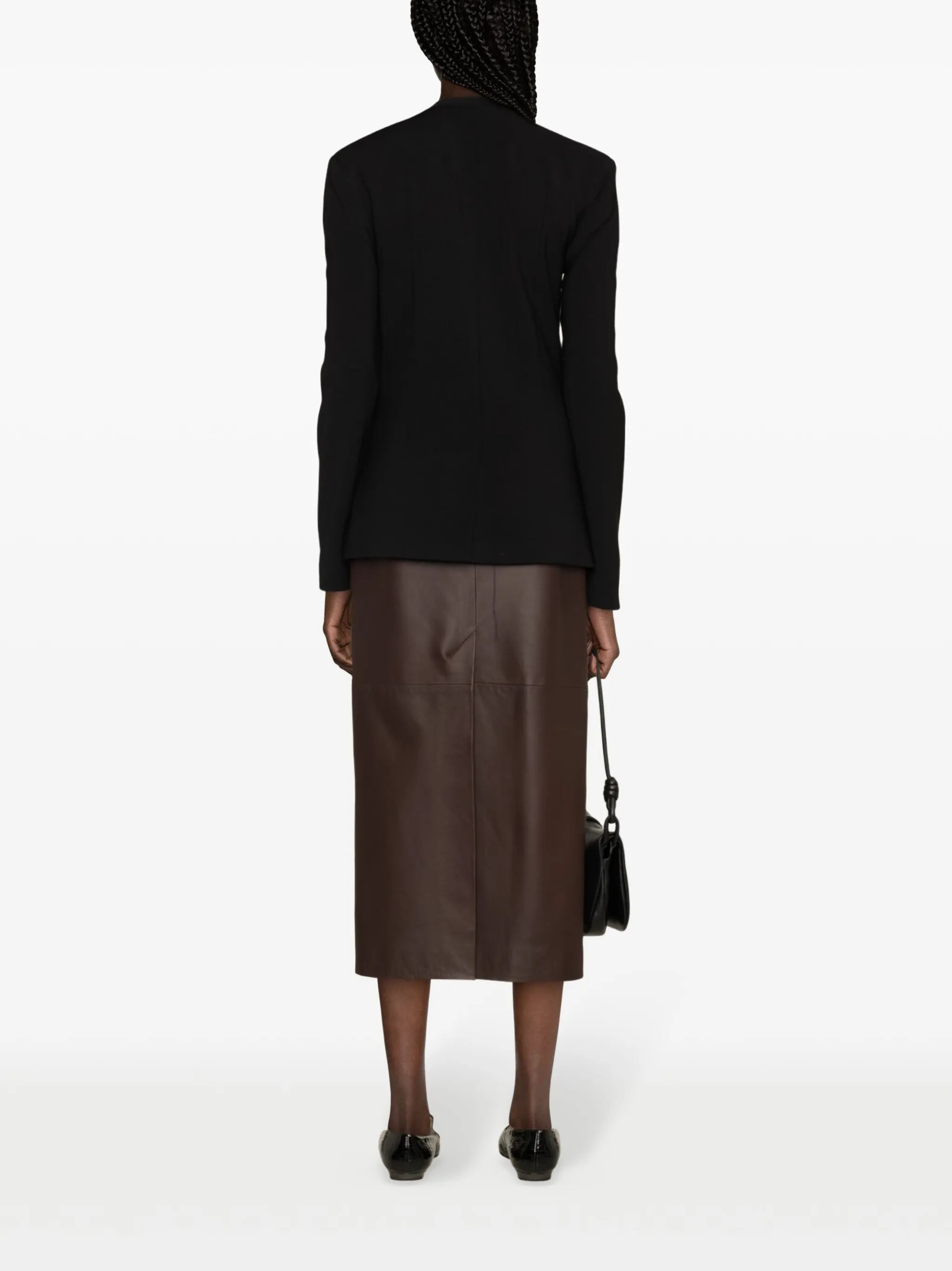 Selena single-breasted collarless blazer