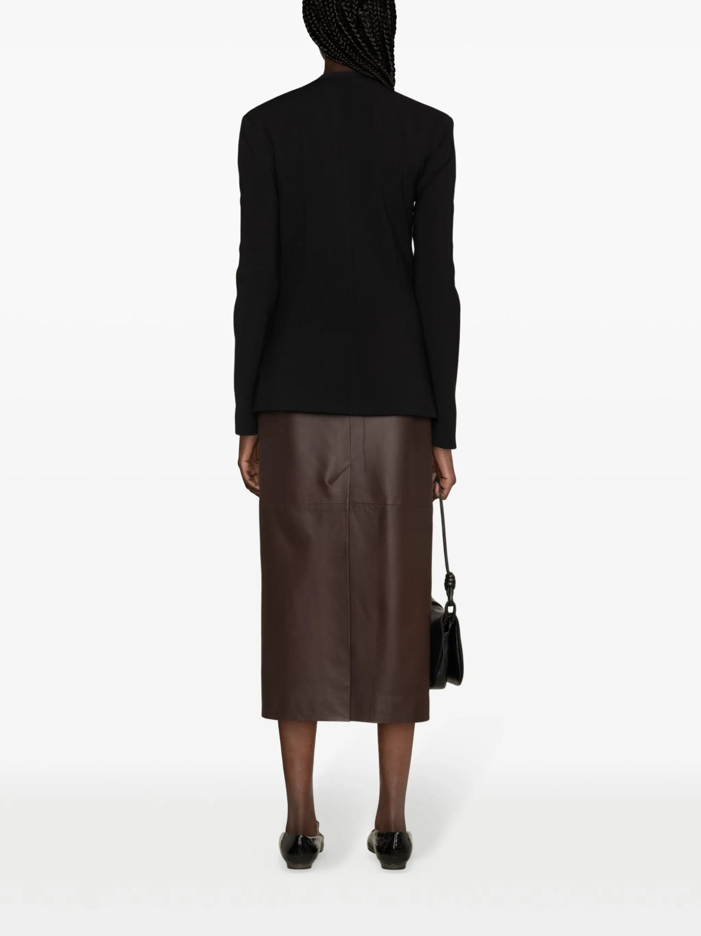 Selena single-breasted collarless blazer