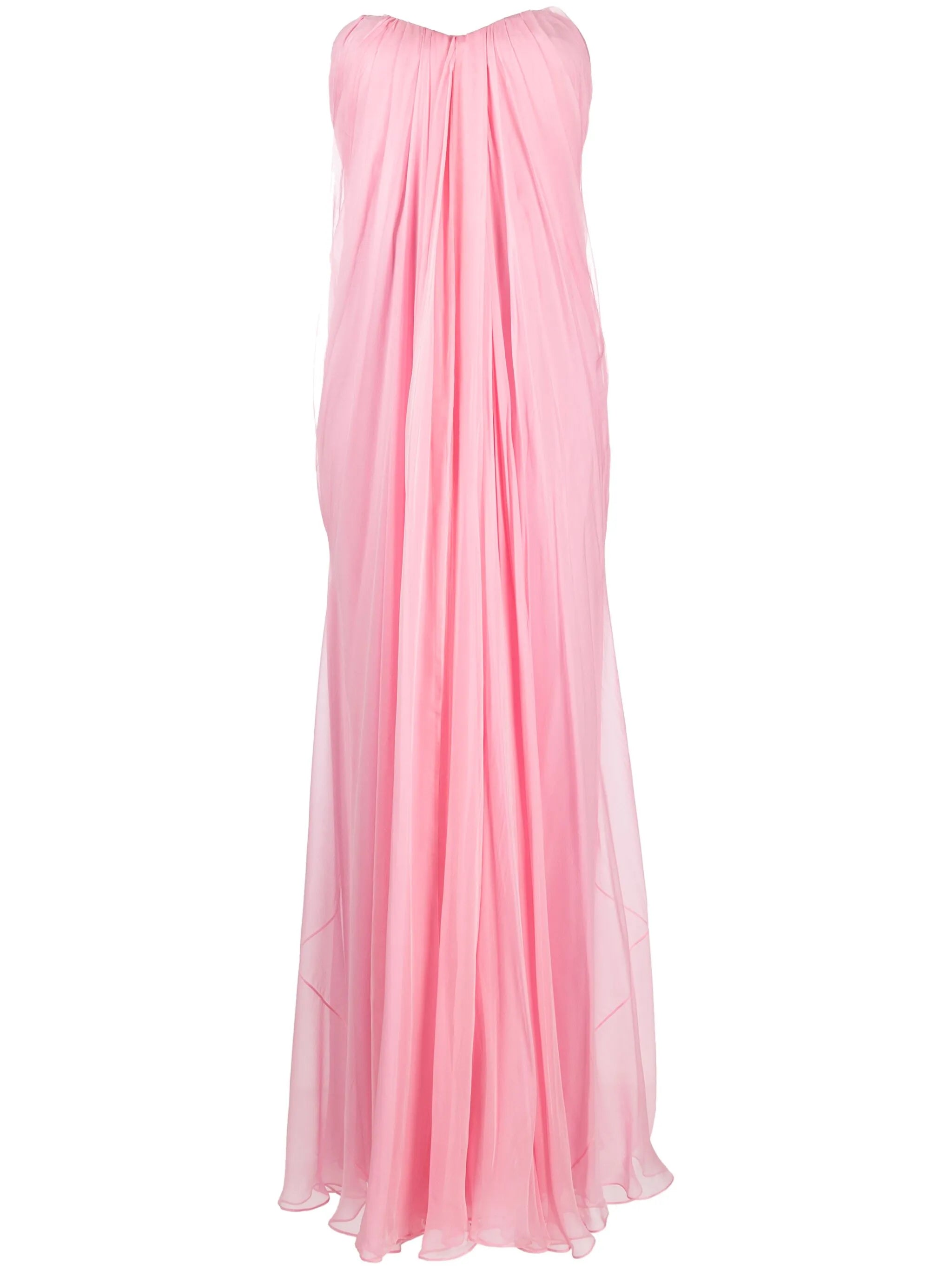 strapless draped maxi dress
