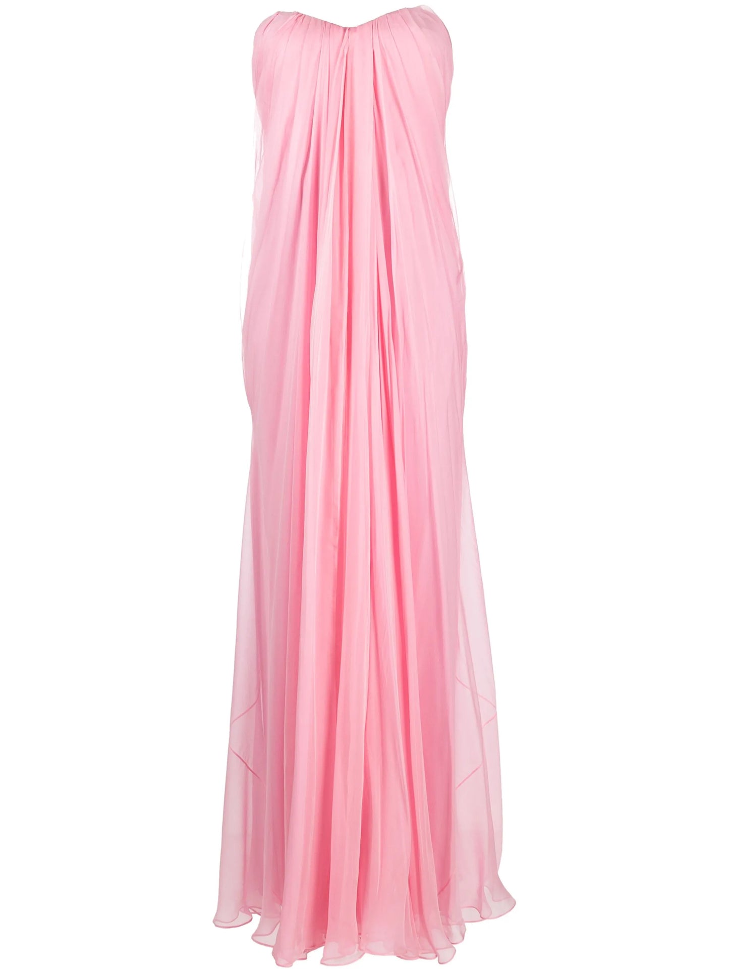 strapless draped maxi dress