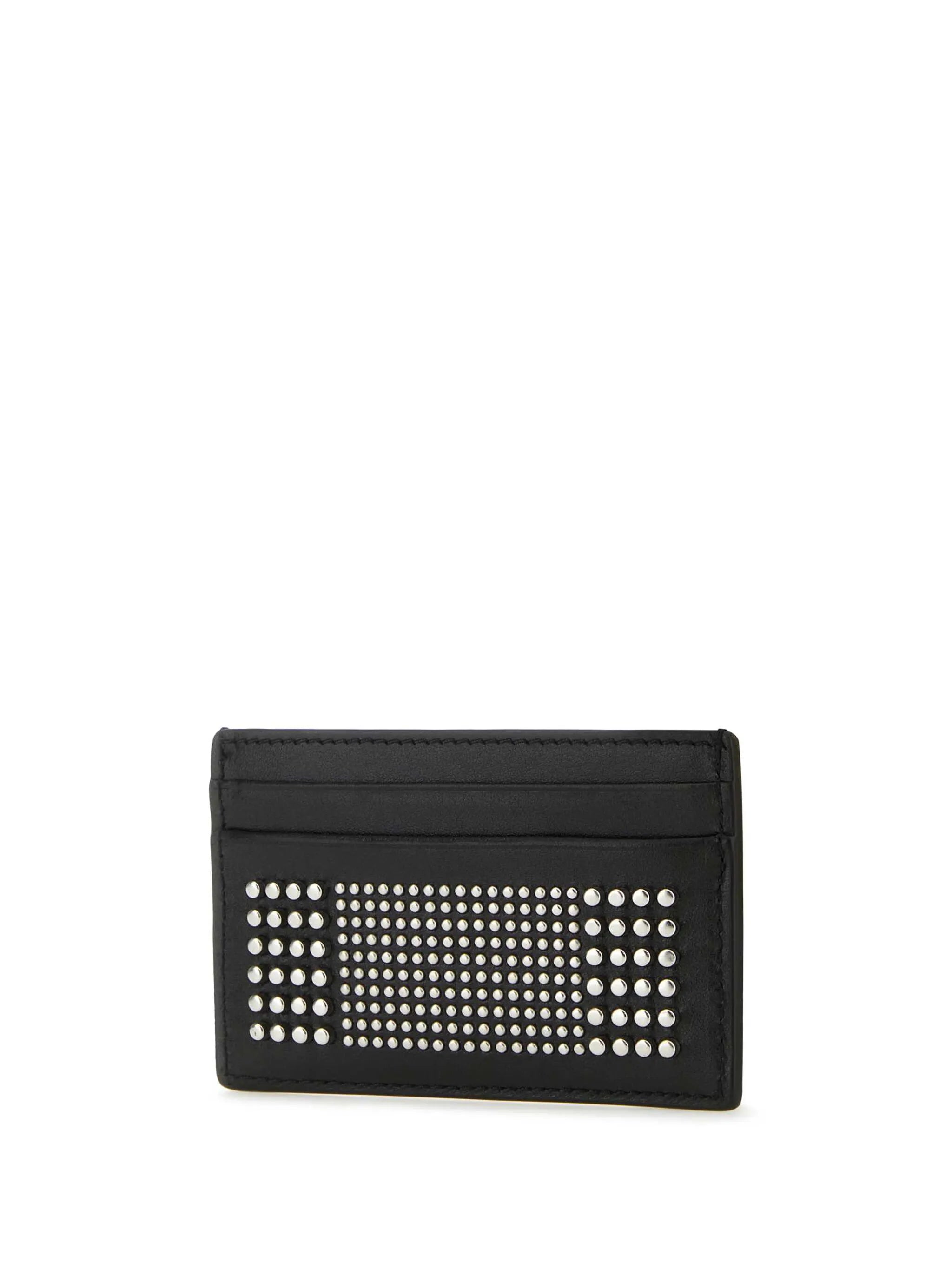 studded leather card holder