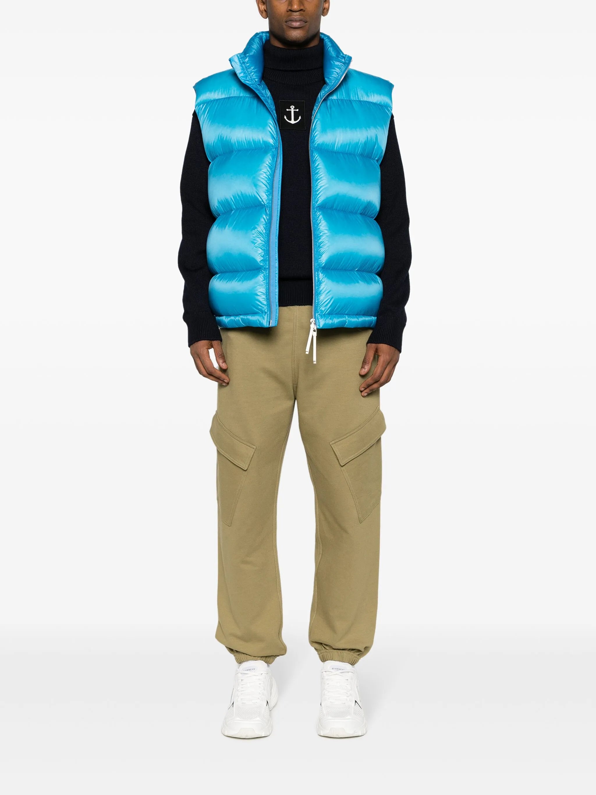 + logo-patch ripstop down gilet