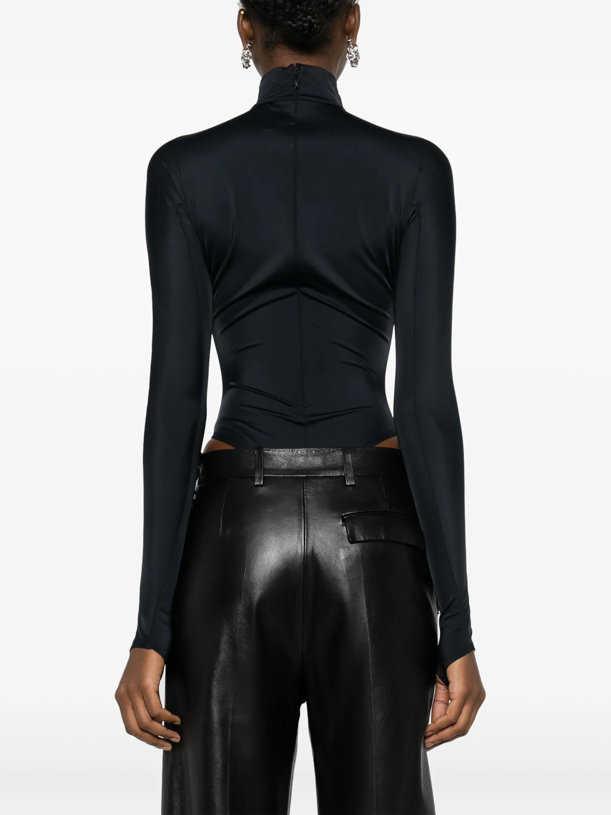 logo-lettering high-neck bodysuit