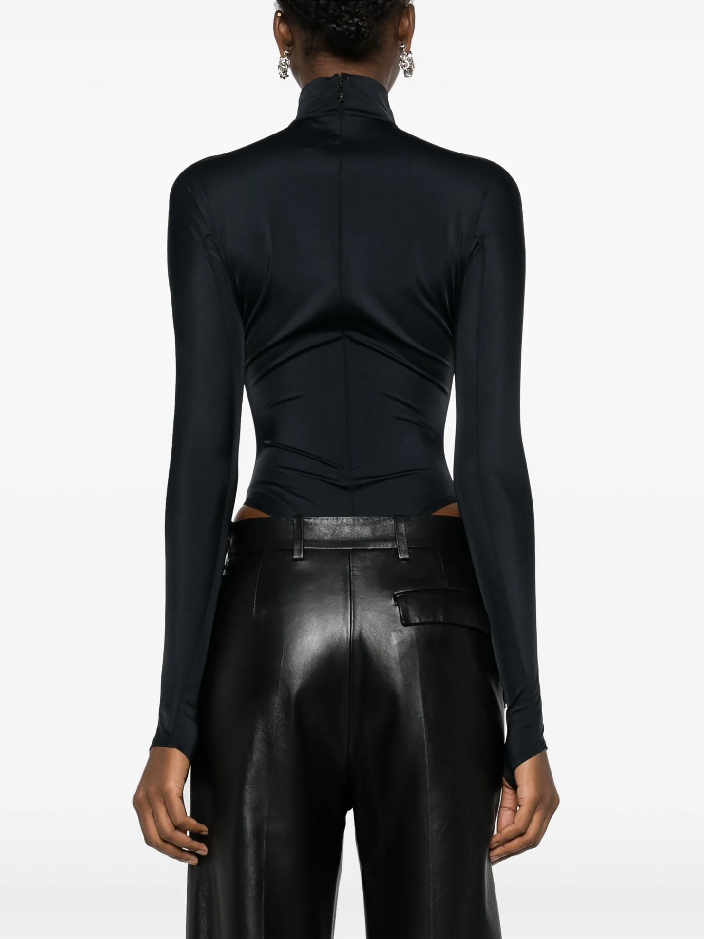 logo-lettering high-neck bodysuit