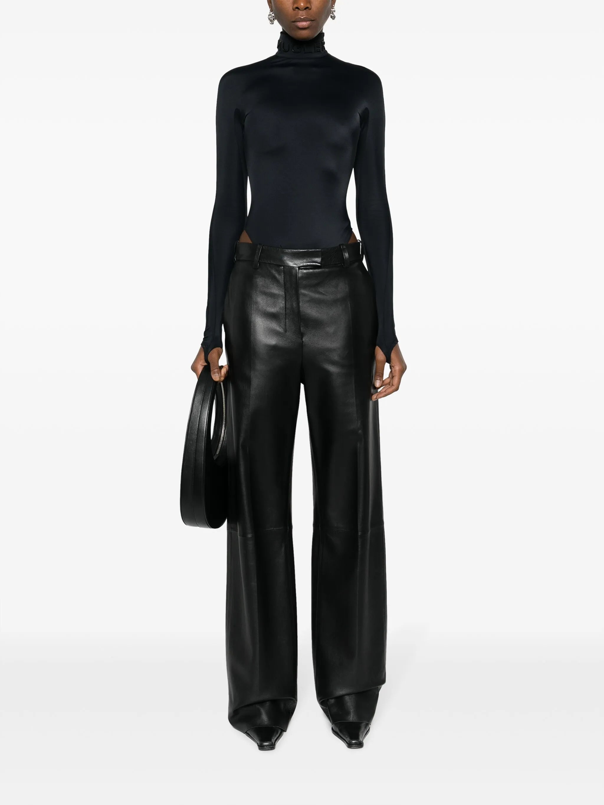 logo-lettering high-neck bodysuit