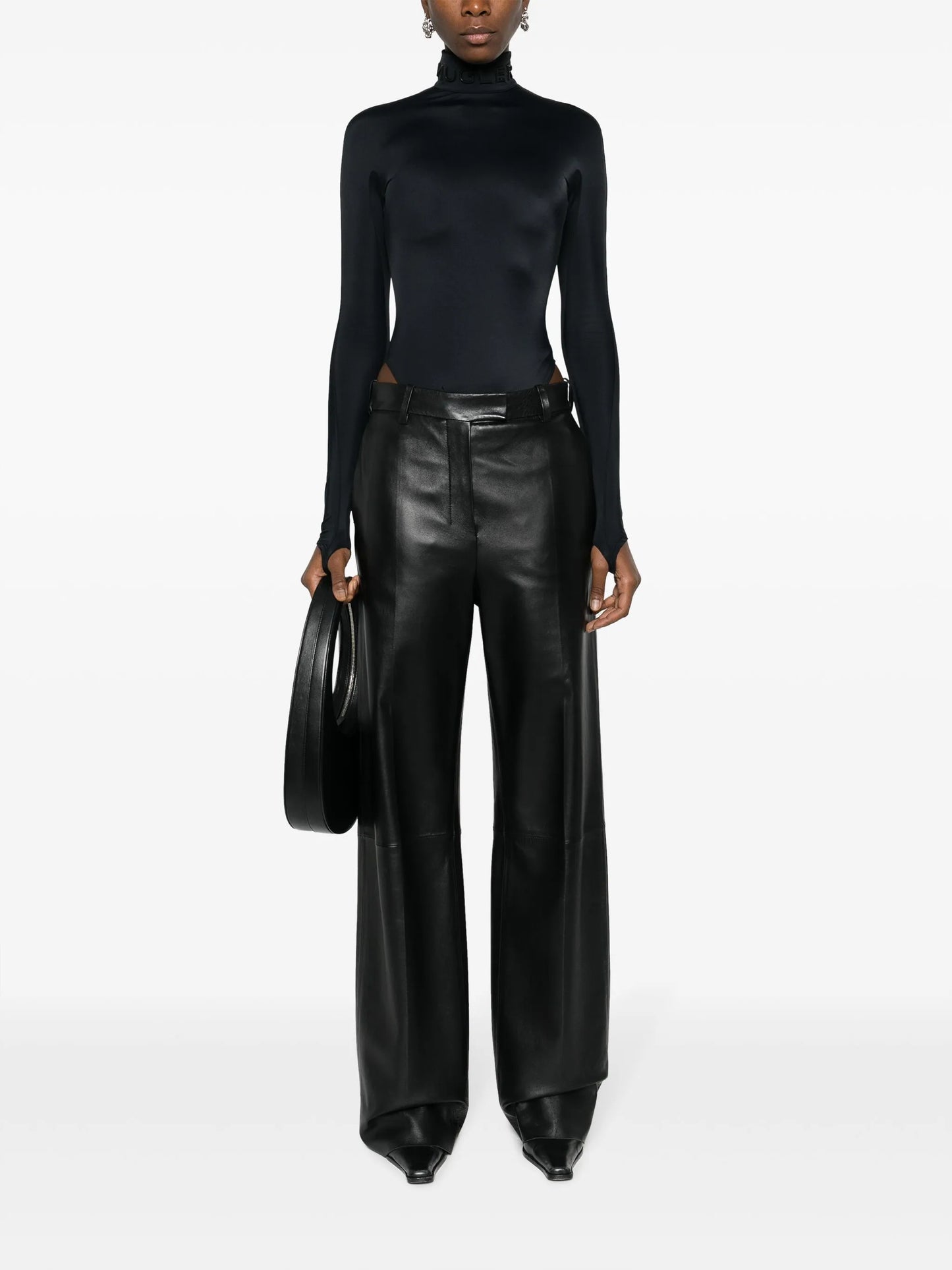 logo-lettering high-neck bodysuit