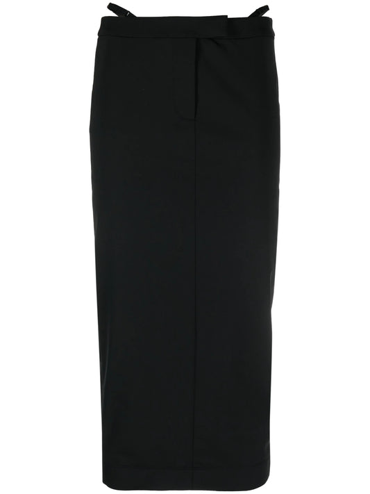 adjustable-strap pencil skirt