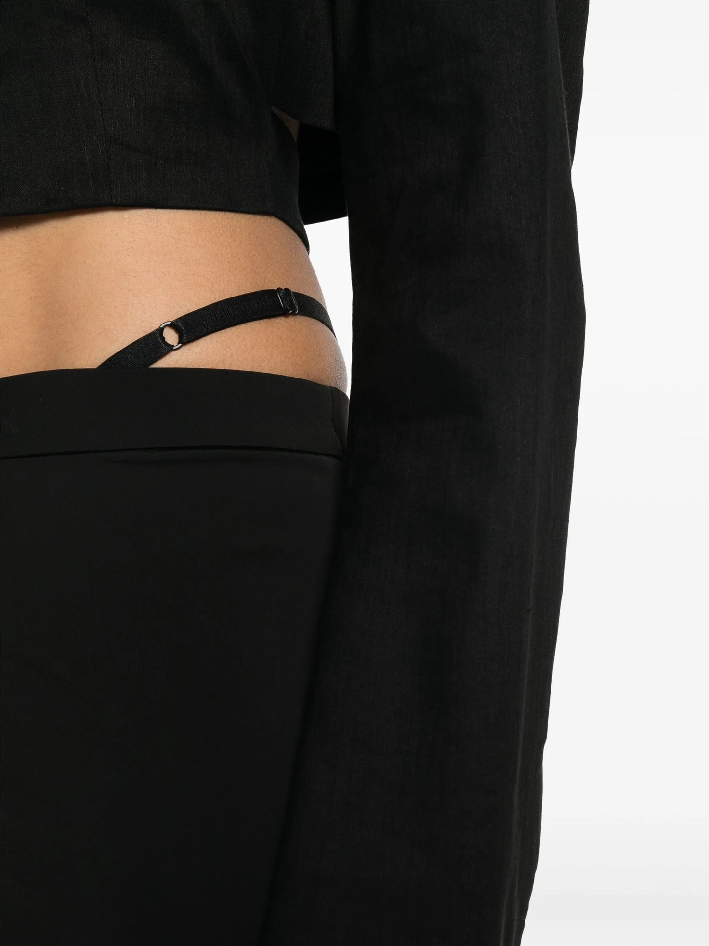 adjustable-strap pencil skirt