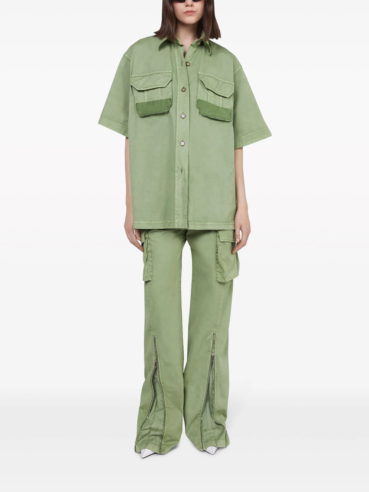 straight-leg cotton cargo pants